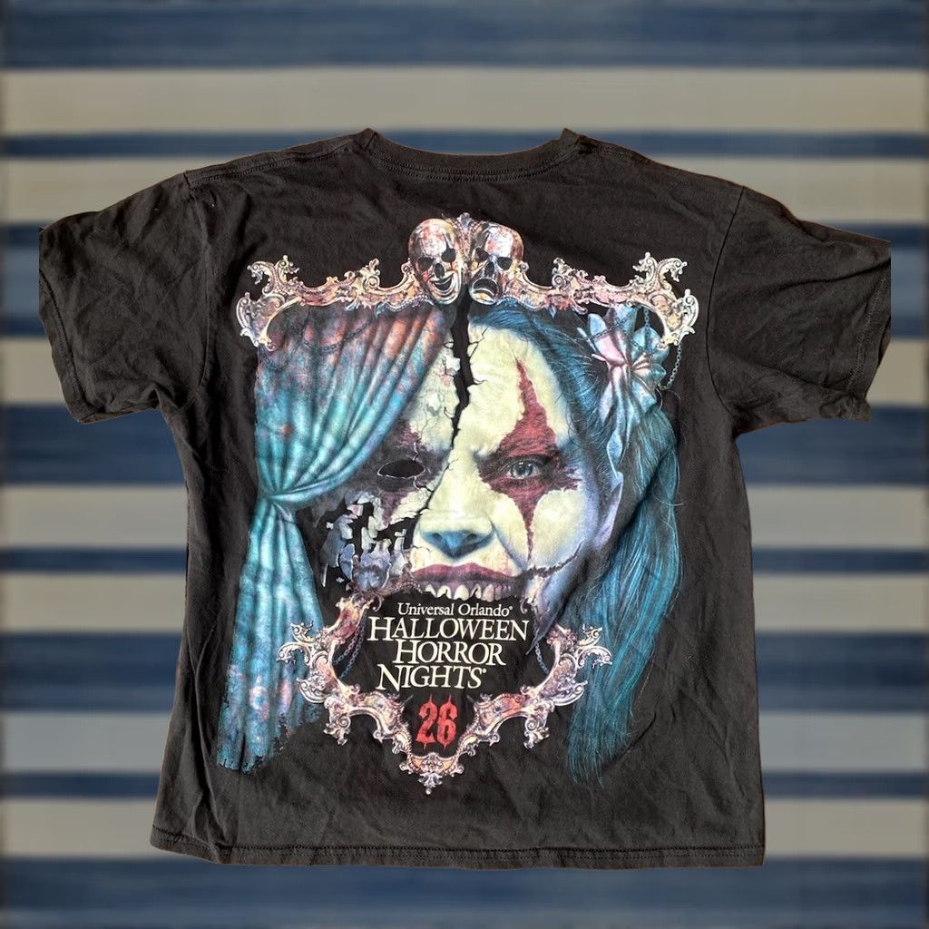 Vintage VINTAGE Universal Studios Halloween Horror Nights 26 T-Shirt XS Black Cotton Logo Graphic Print Crew Neck Short Sleeve Men Size US XS / EU 42 / 0 - 1 Thumbnail