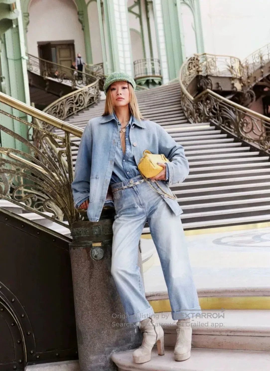 Chanel Chanel 24K Blue Coated Denim Straight Pants. Size 37" - 9 Thumbnail