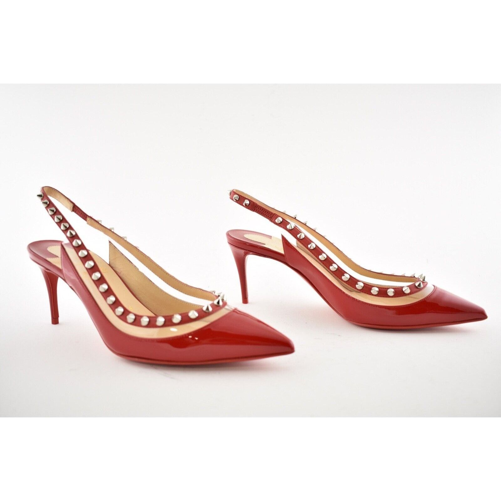 Christian Louboutin Christian Louboutin Brigadine 70 Red Patent PVC Slingback Size US 8.5 / IT 38.5 - 2 Thumbnail