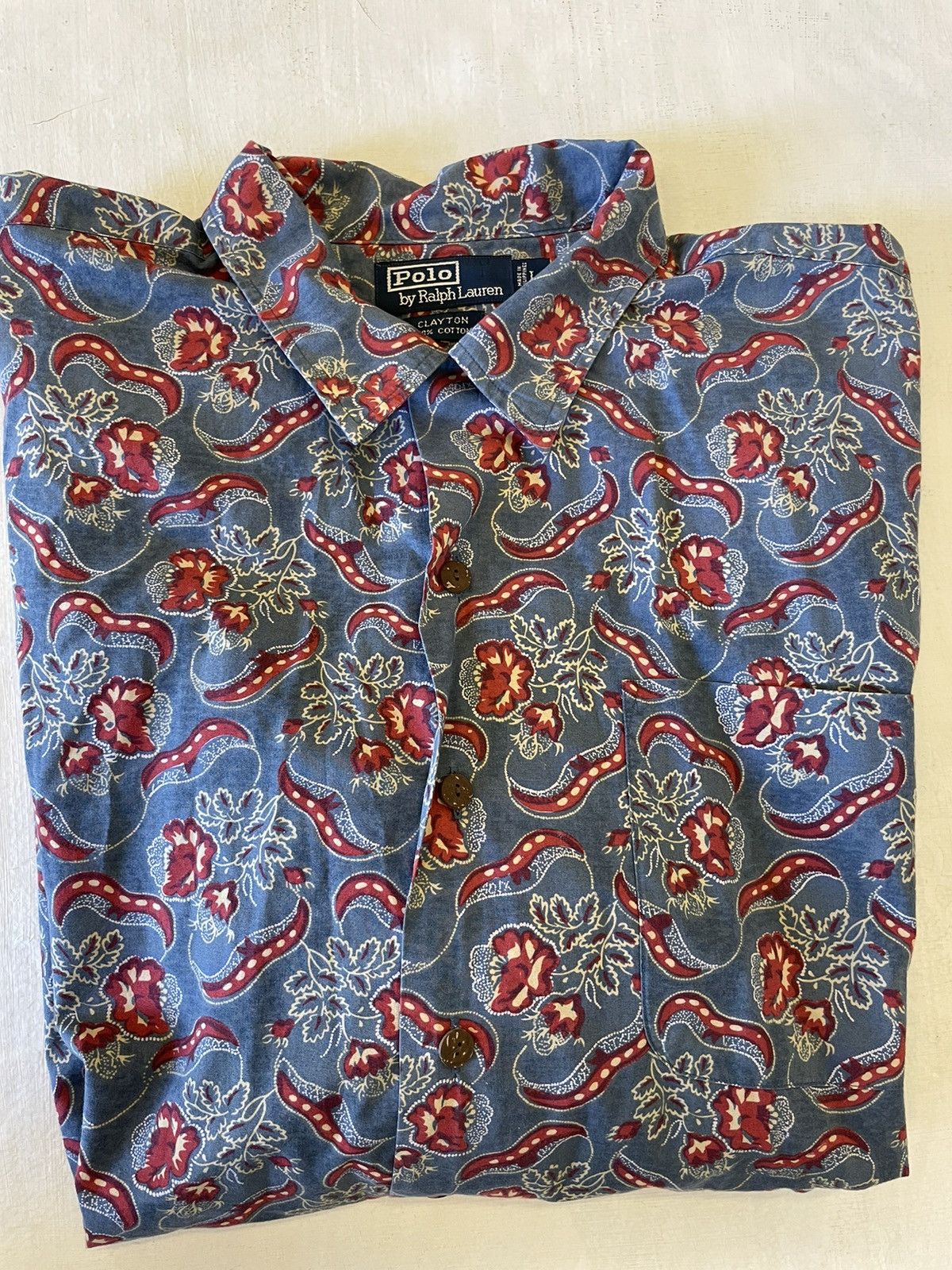 Polo Ralph Lauren × Vintage Vintage Clayton Floral Camp Shirt Size US L / EU 52-54 / 3 - 1 Thumbnail
