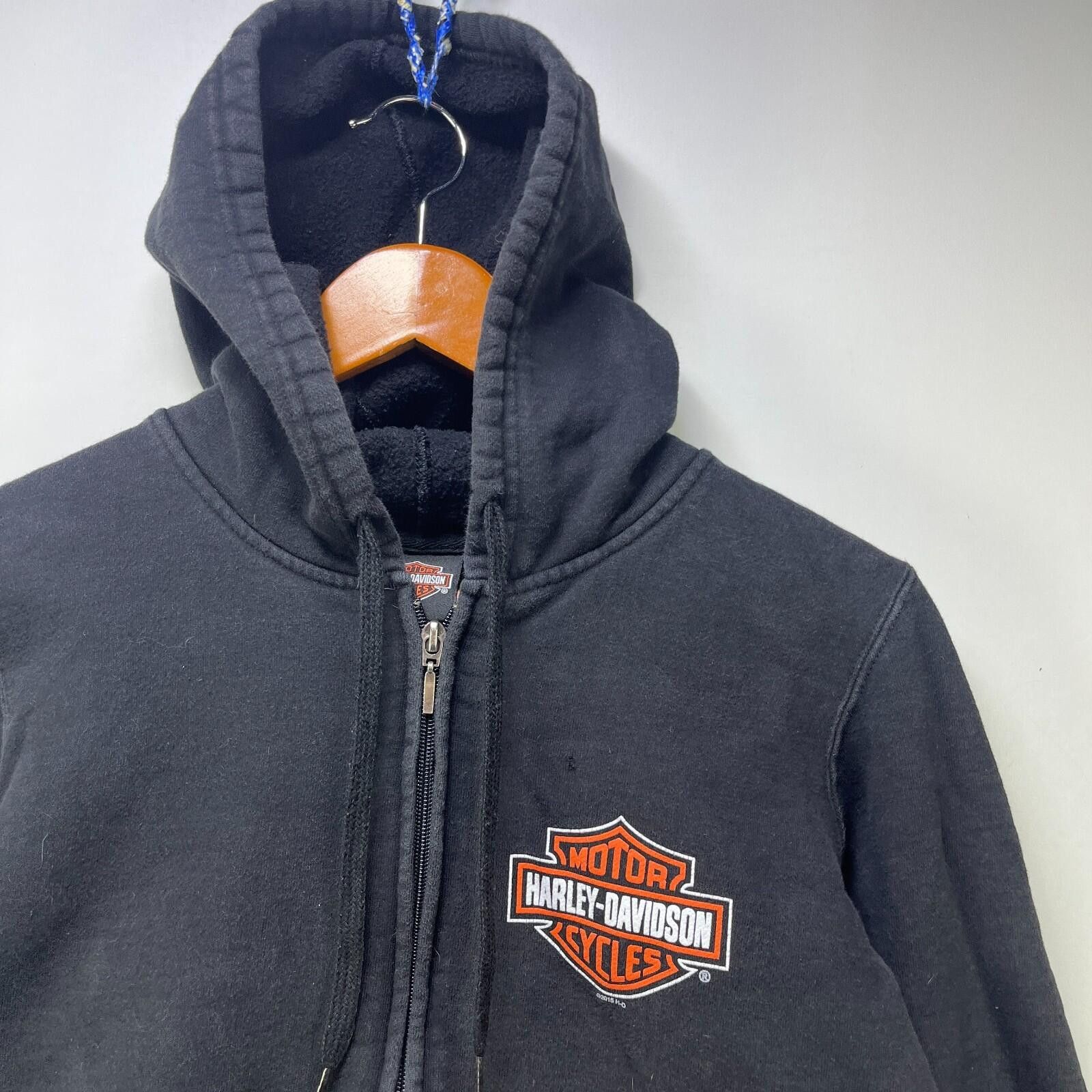 Harley Davidson Vintage Harley Davidson Embroidered Zip Up Hoodie Medium Size US M / EU 48-50 / 2 - 2 Thumbnail