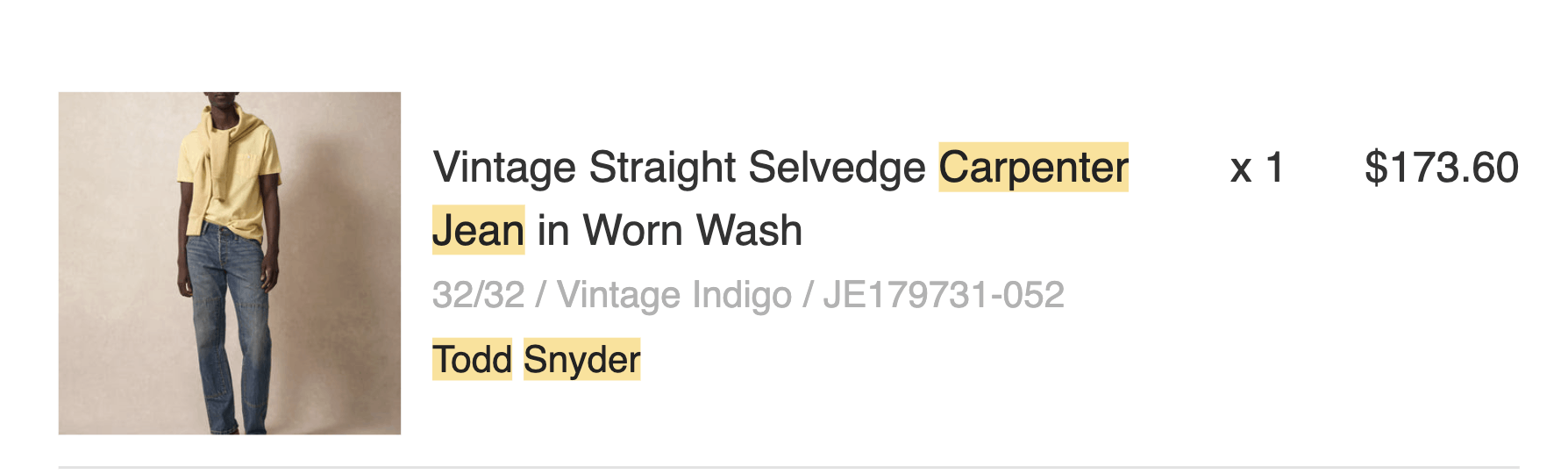 Todd Snyder Vintage Straight Selvedge Carpenter Pant 32/32 Size US 32 / EU 48 - 2 Thumbnail