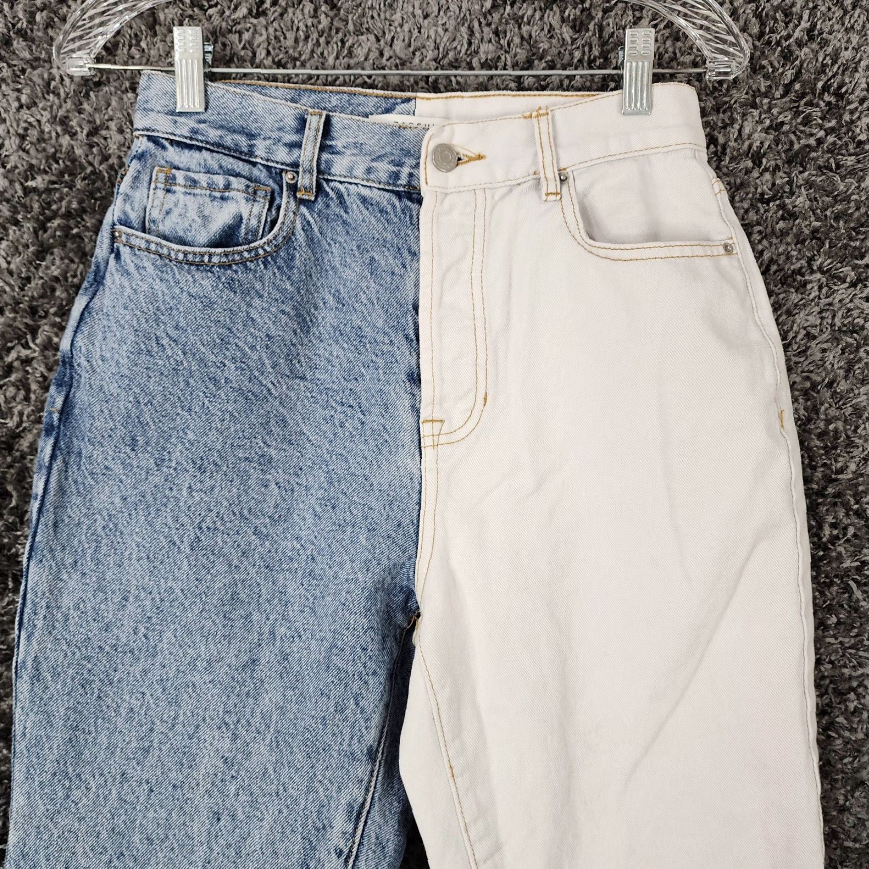 Pacsun PACSUN Womens Straight High Rise Blue White Jeans Size 27 Colorful Size 27" / US 4 / IT 40 - 2 Thumbnail