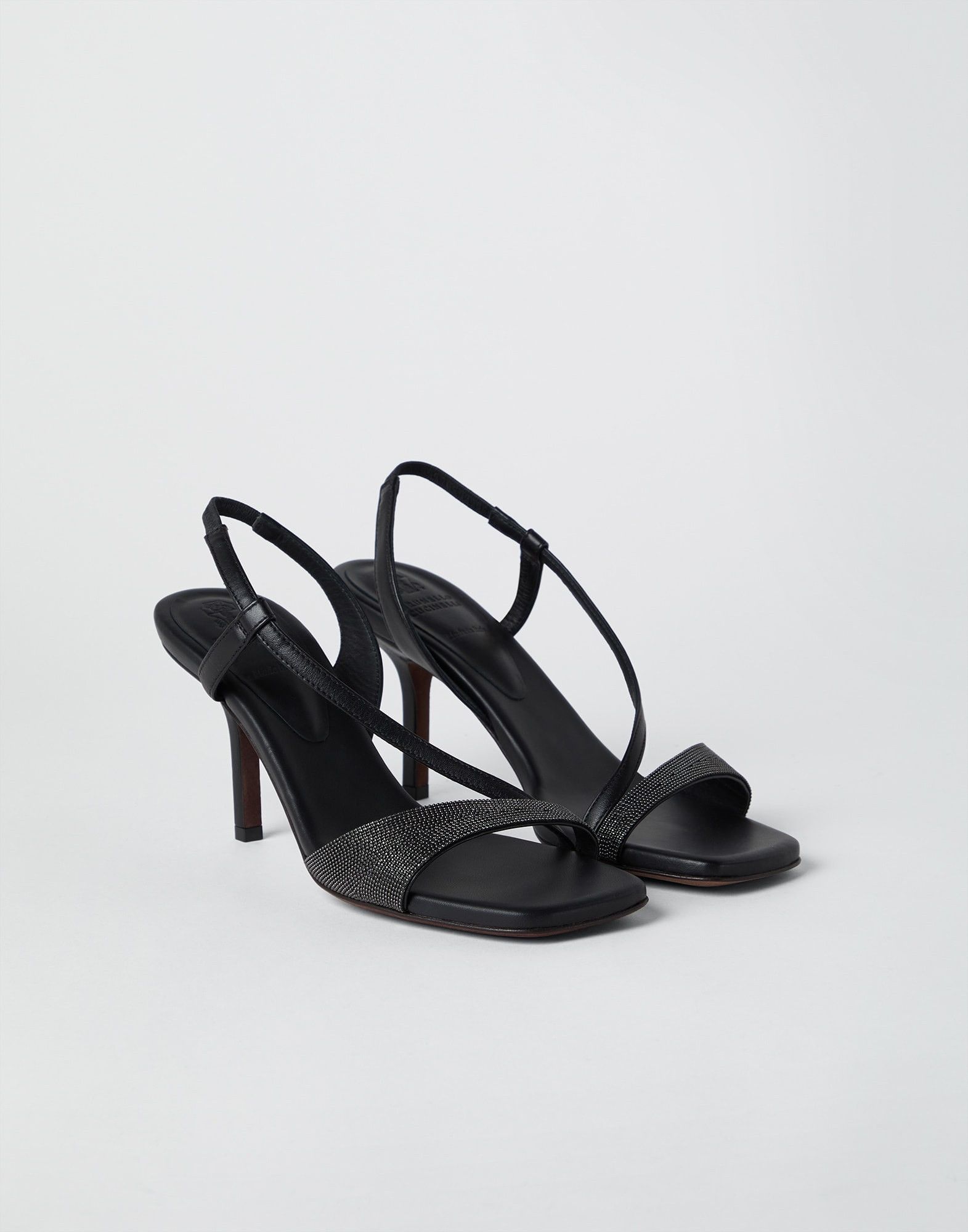 Brunello Cucinelli o1w1db10825 Pair Of Sandals With Heels in Black Size US 9 / IT 39 - 1 Thumbnail