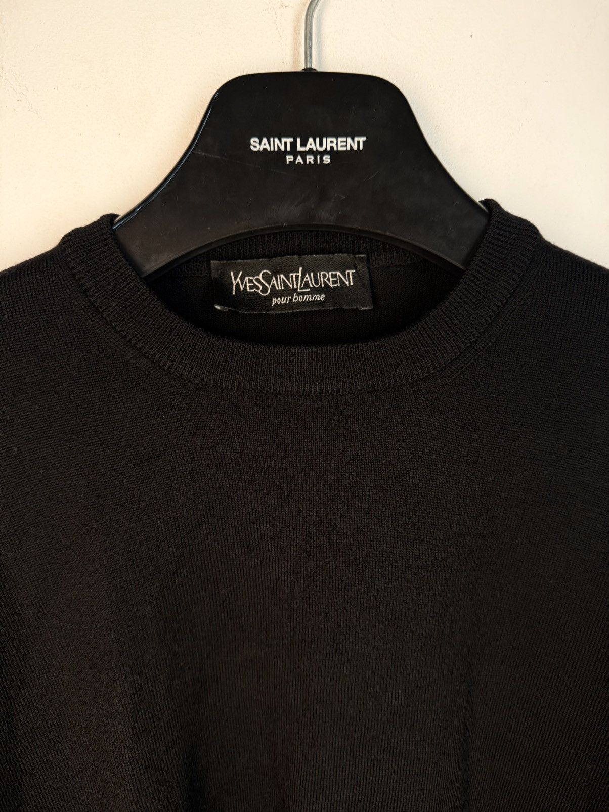 Yves Saint Laurent 🇮🇹Italy Wool YSL Sweater Soft Black Sweatshirt Light Vintage Size US M / EU 48-50 / 2 - 6 Thumbnail