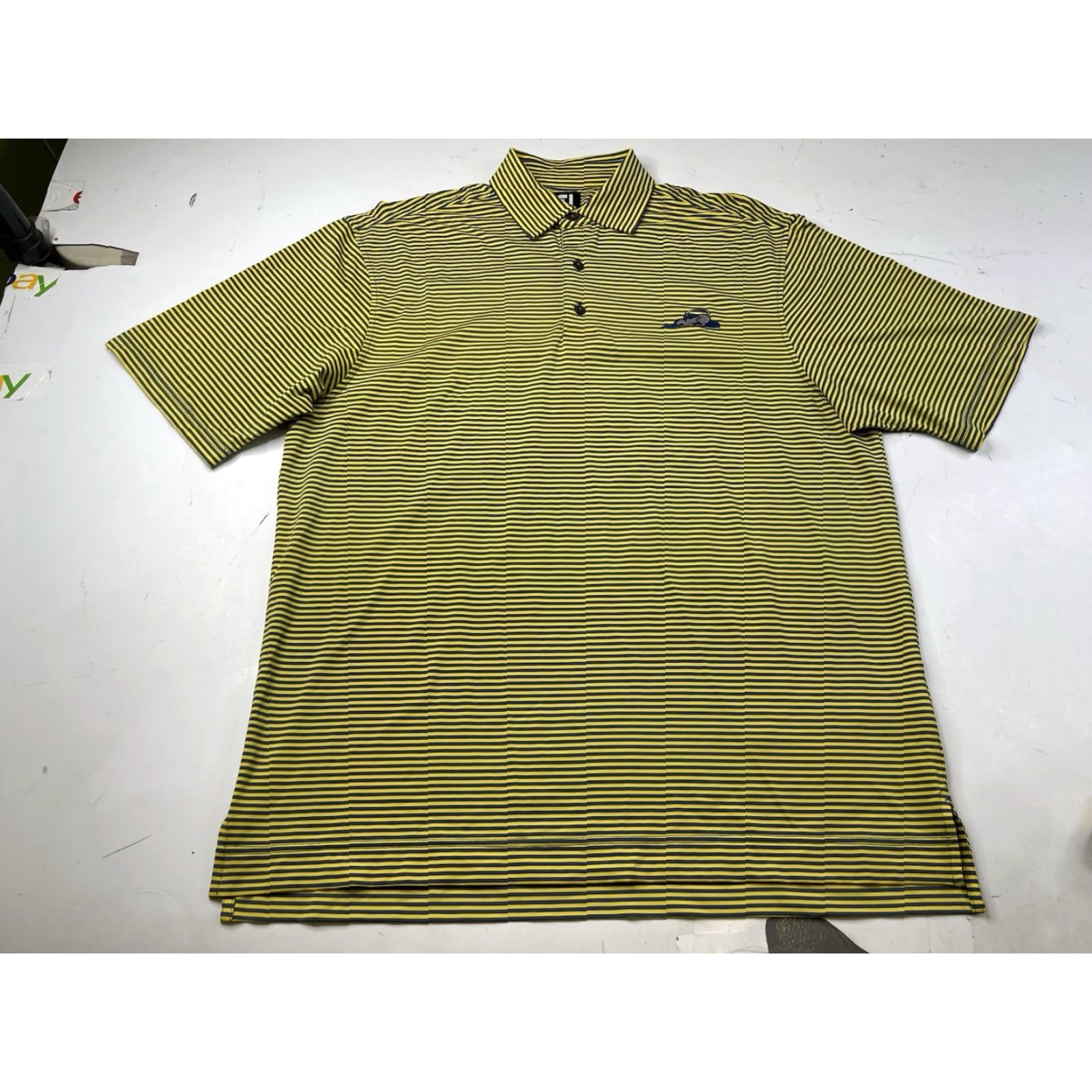Footjoy FootJoy Golf Polo Shirt Mens L Striped Multicolor Polyester Blend Stretch Classic Size US L / EU 52-54 / 3 - 2 Thumbnail