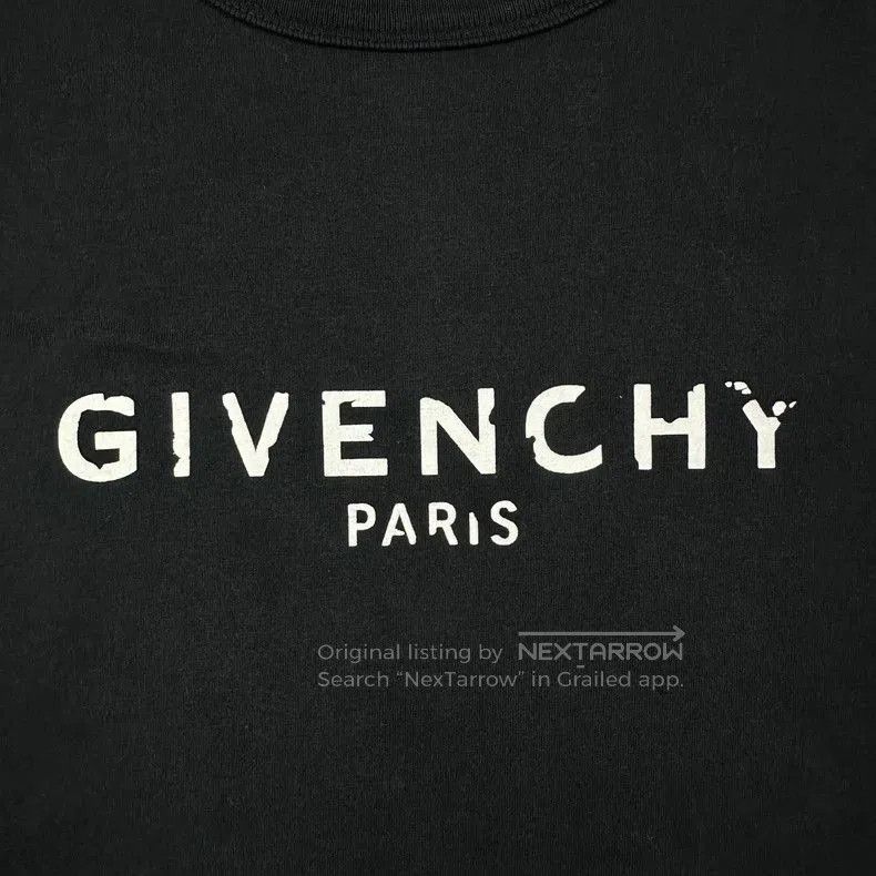Givenchy Givenchy Black Distressed Logo T. Size US M / EU 48-50 / 2 - 2 Thumbnail