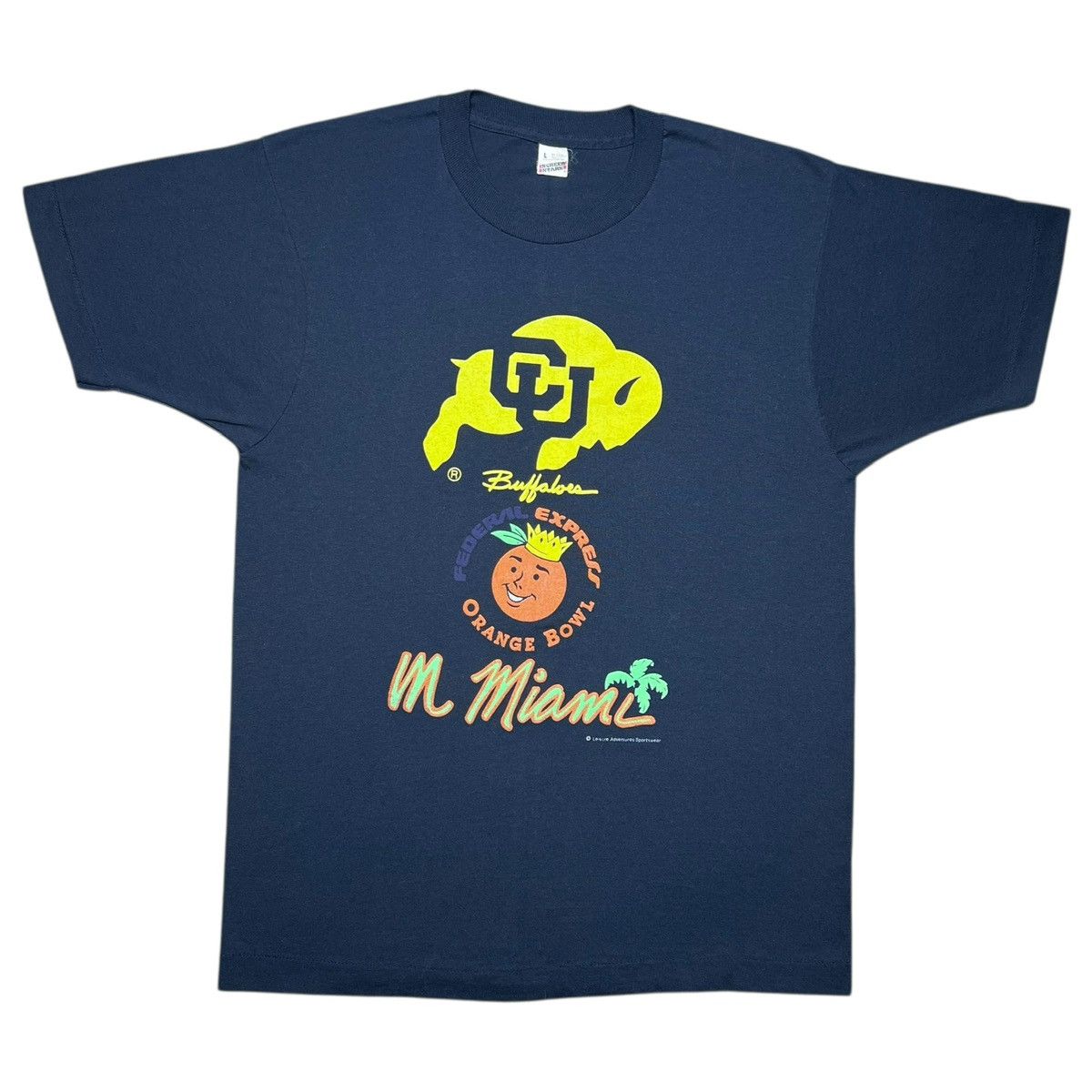 NCAA 1990s NCAA Colorado Buffaloes In Miami Orange Bowl T-Shirt Size US L / EU 52-54 / 3 - 1 Thumbnail
