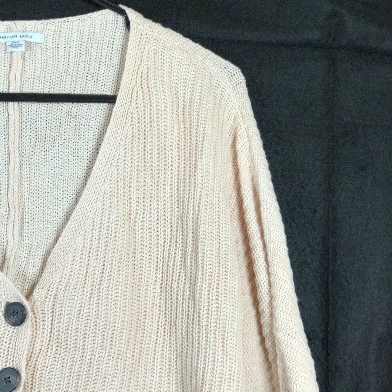Vintage American Eagle Cardigan Sweater Beige Button Front Knit V-Neck M Womens Casual Preppy Size M / US 6-8 / IT 42-44 - 5 Thumbnail