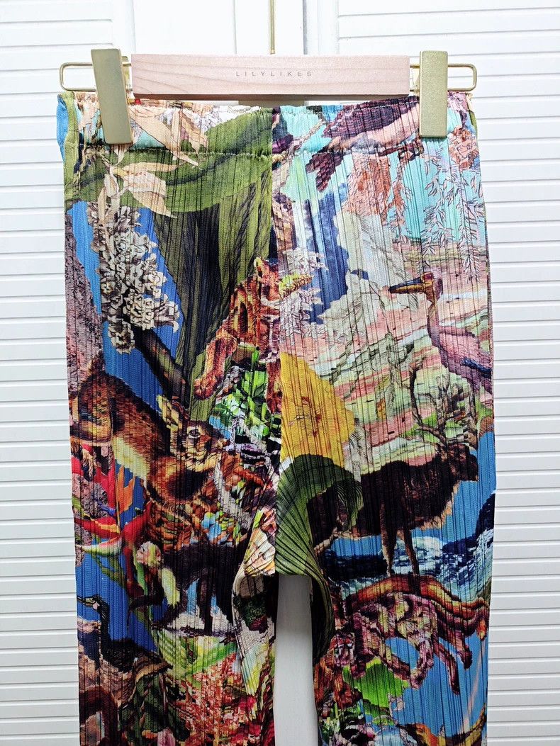 Issey Miyake Issey Miyake size:2 Jungle animal series straight-leg pant Size 31" - 6 Thumbnail