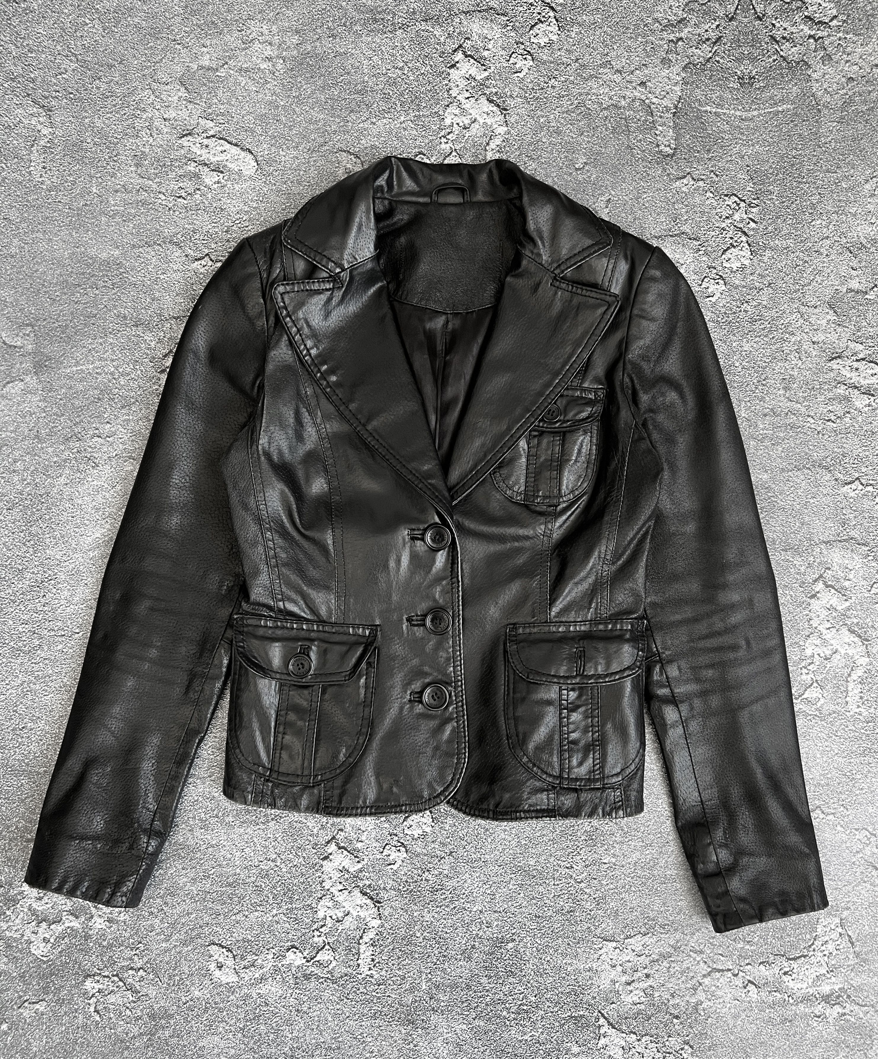 Vintage Leather jacket blazer y2k gothic grunge Size S / US 4 / IT 40 - 1 Thumbnail