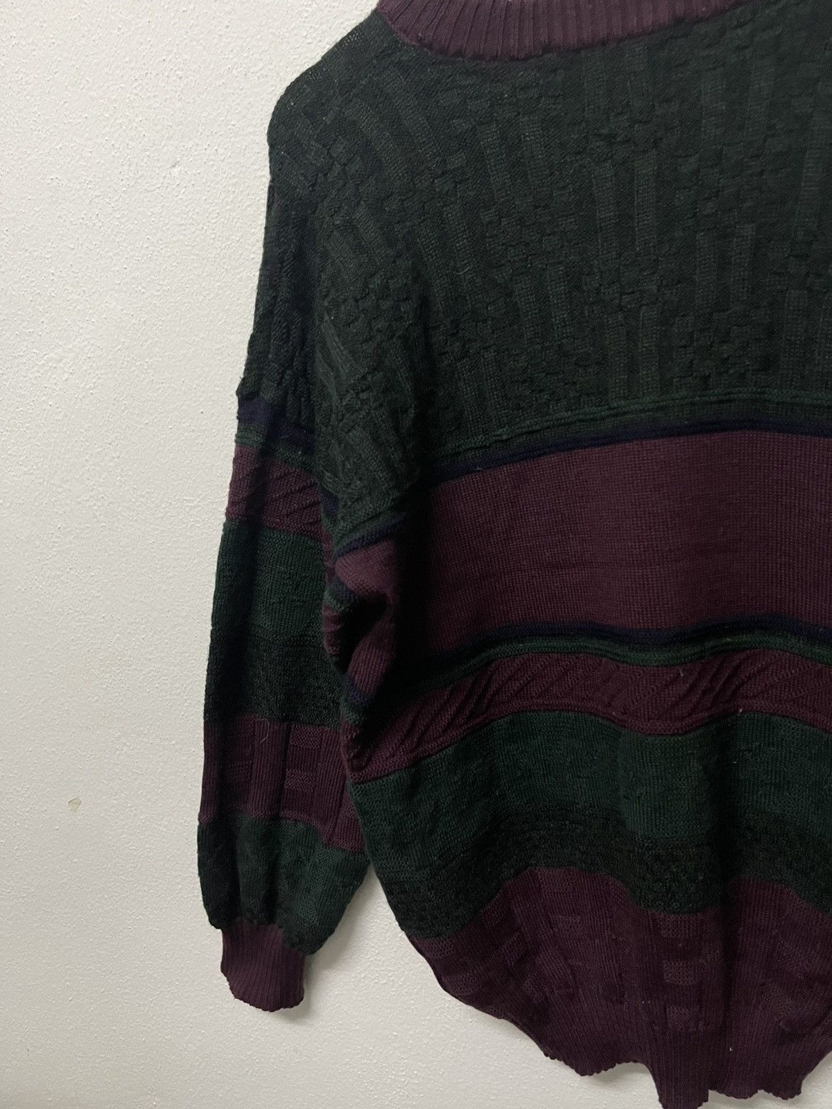 90s BURBERRYS WOOL KNITWEAR MULTICOLOUR SPELLOUT