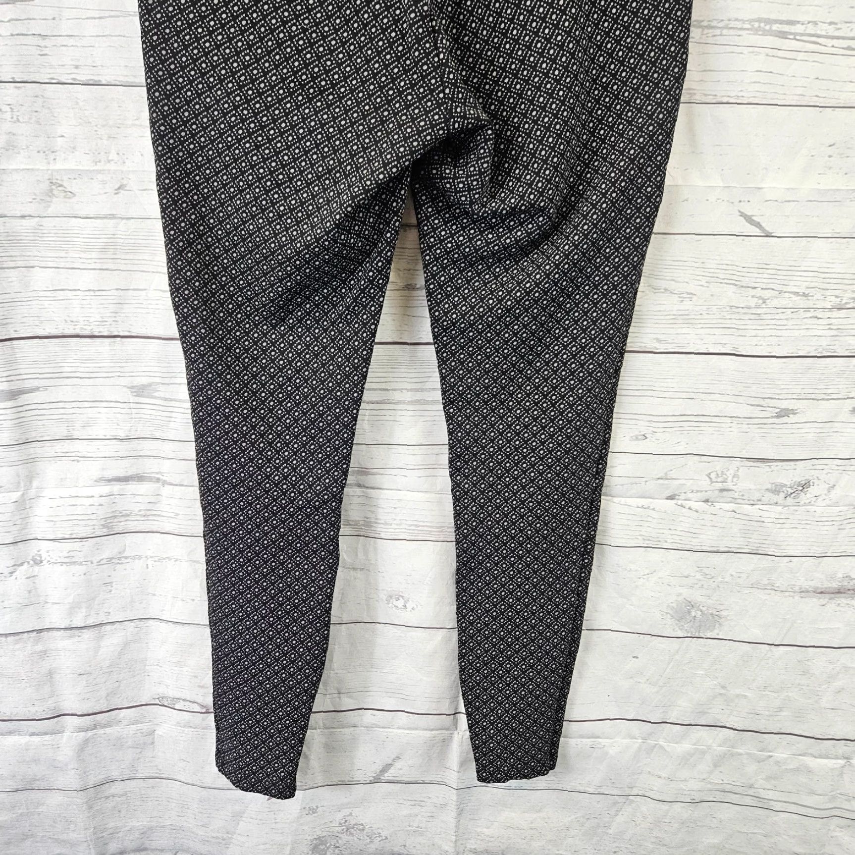 Loft VINTAGE Ann Taylor LOFT Womens Cropped Leggings Sz S Black Gray Mid Rise Rayon Blend Size 28" / US 6 / IT 42 - 5 Thumbnail