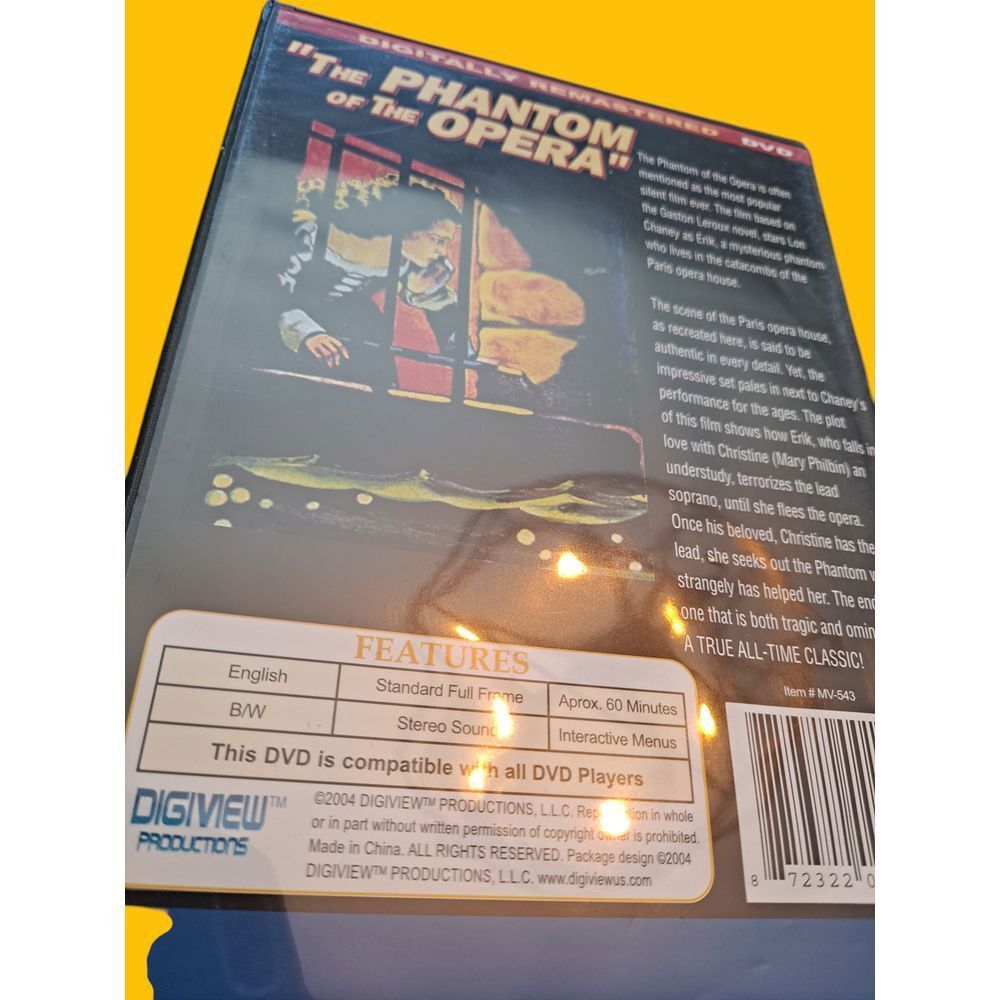 Other DigiView The Phantom of the Opera 1925 Silent Film DVD Lon Size ONE SIZE - 3 Thumbnail