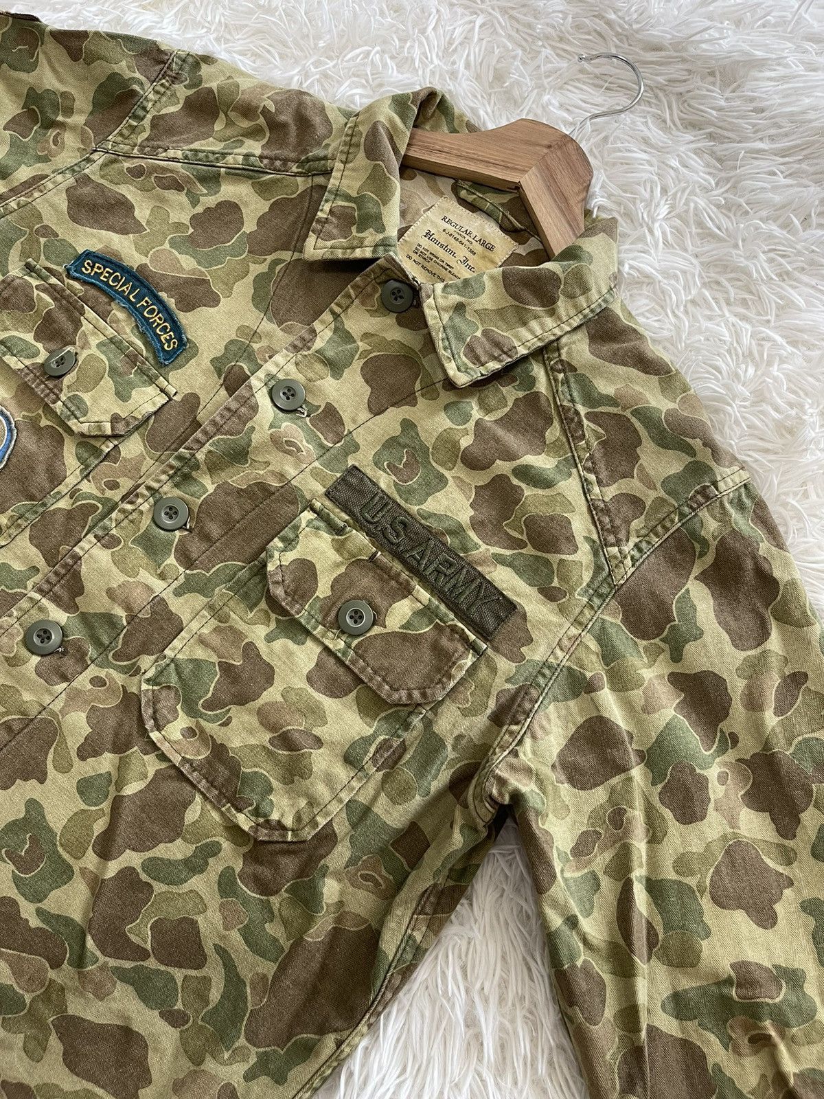 Vintage Vintage Camouflage U.S Army Special Forces Button Up Jacket Size US S / EU 44-46 / 1 - 3 Thumbnail