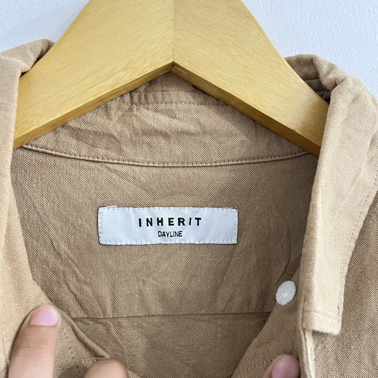 Japanese Brand Inherit Basic Brown Embroidered Button Up Shirt Size US L / EU 52-54 / 3 - 5 Thumbnail