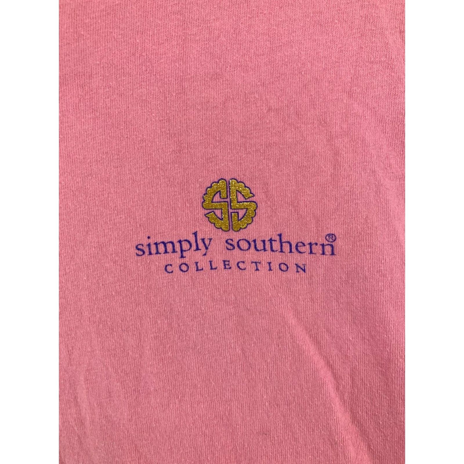 Pinko Simply Southern Women's T-Shirt Large Pink Graphic Print "Don't Be Afraid to Sparkle" Casual Crew Neck Regular Fit Size L / US 10 / IT 46 - 5 Thumbnail