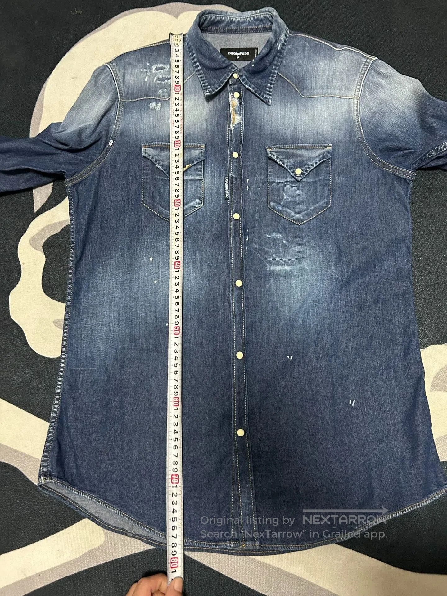 Dsquared2 dsquared2 Men's Denim Shirt with Unique Details. Size US L / EU 52-54 / 3 - 8 Thumbnail