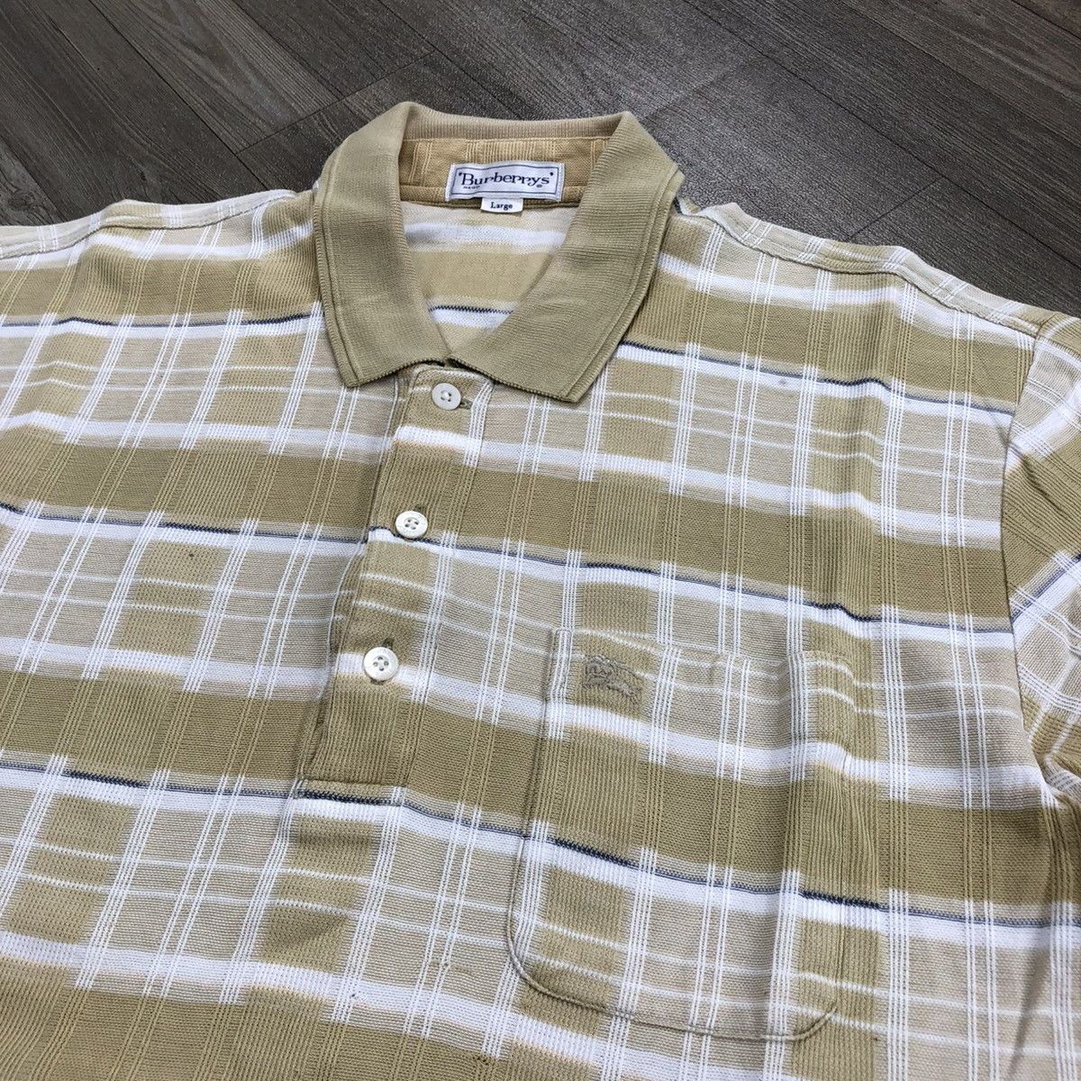 Burberry 1990s Vintage Burberrys Nova Check Pocket Polo Shirt Luxury Size US L / EU 52-54 / 3 - 3 Thumbnail