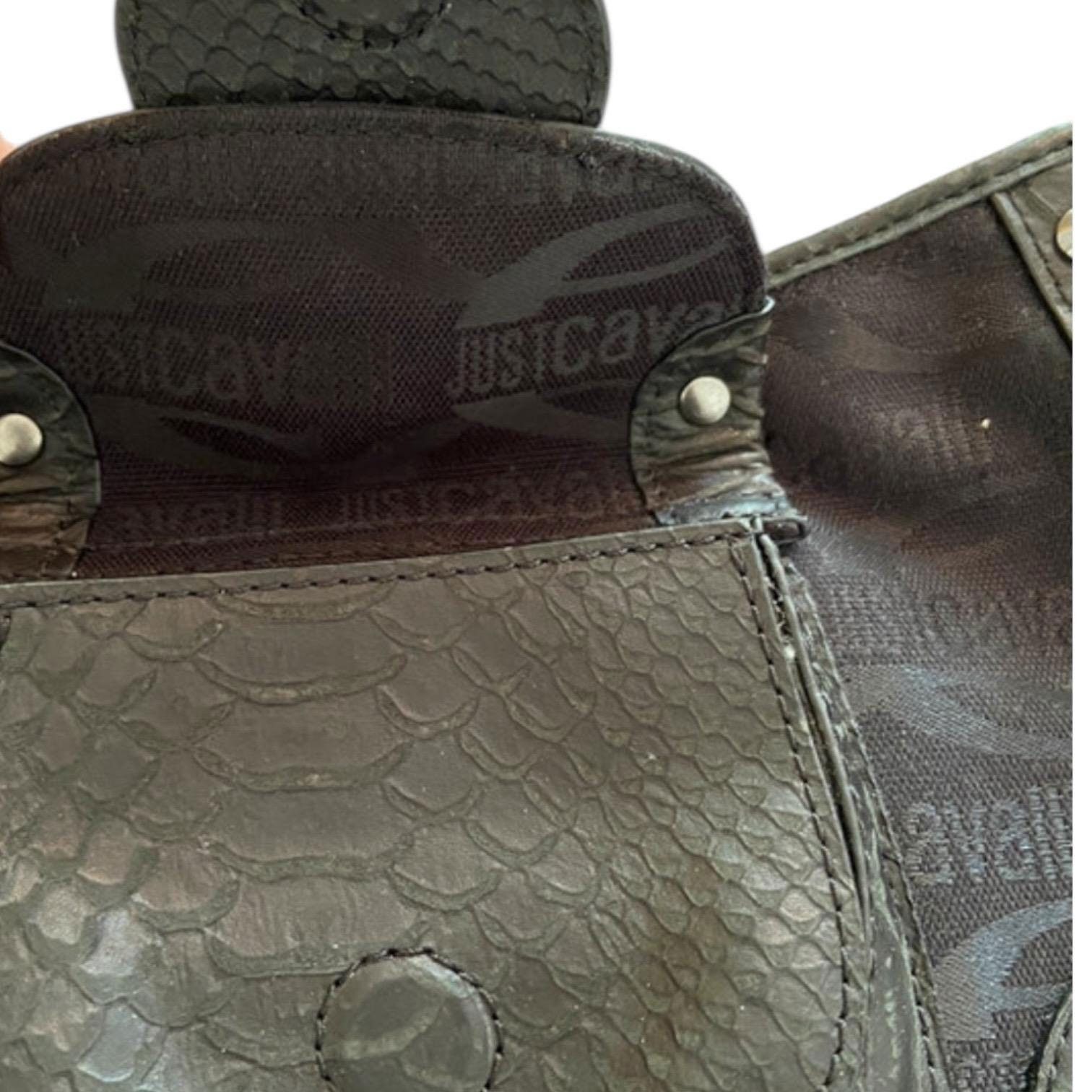 Roberto Cavalli The Cavalli Leather And Canvas Mini Baguette Bag Size ONE SIZE - 7 Thumbnail