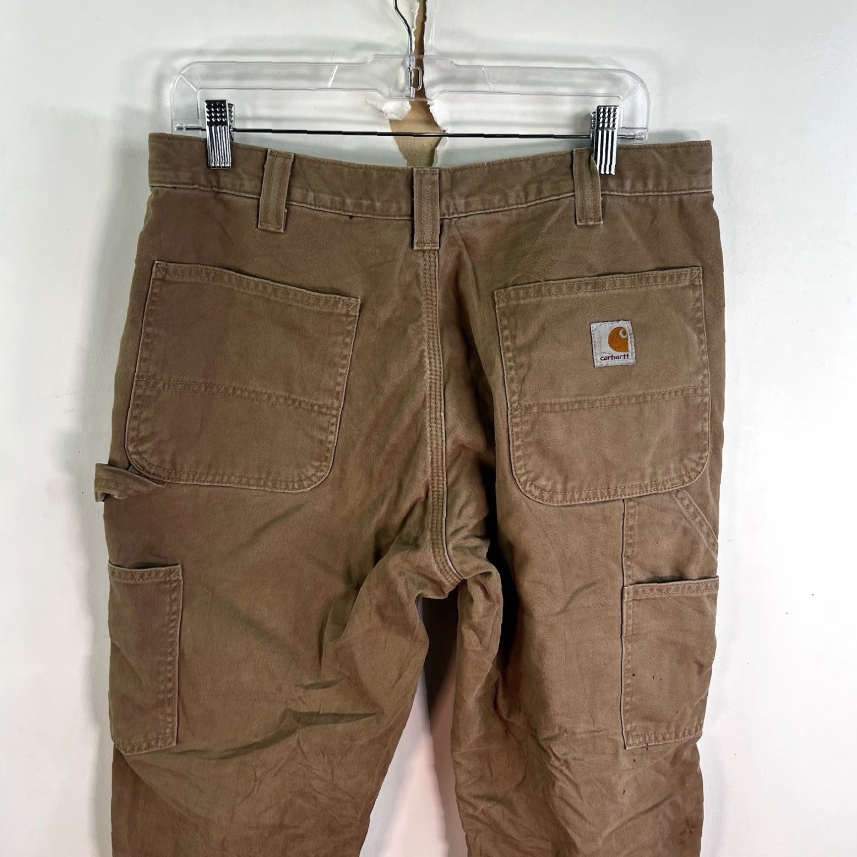 Carhartt VINTAGE Carhartt Lined Carpenter Pants Mens Size 33x30 Brown Canvas Relaxed Fit Workwear 90s Size US 33 - 6 Thumbnail