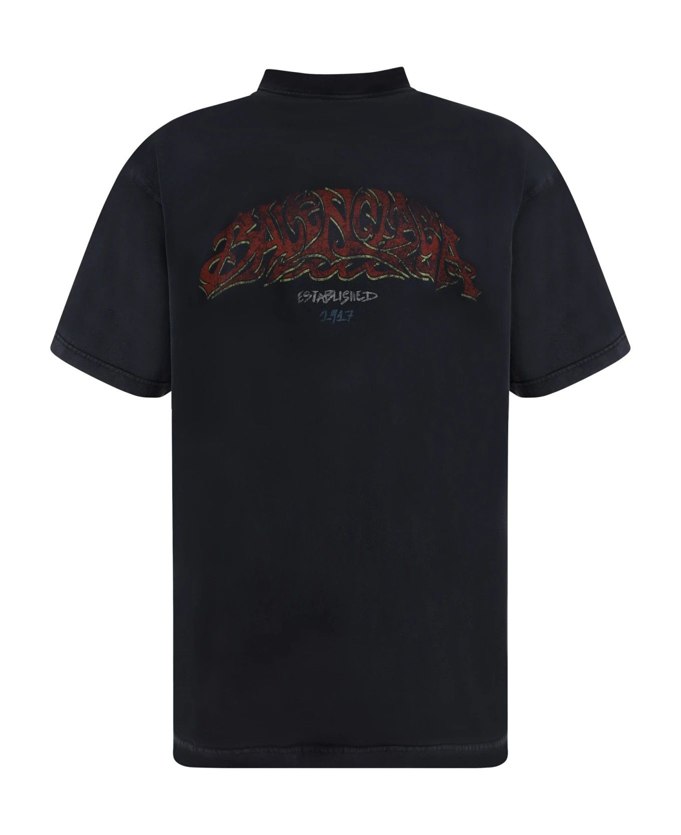 Balenciaga o1in1g0126 Medium Fit T-Shirt in Faded Black/Red Size US XL / EU 56 / 4 - 3 Thumbnail