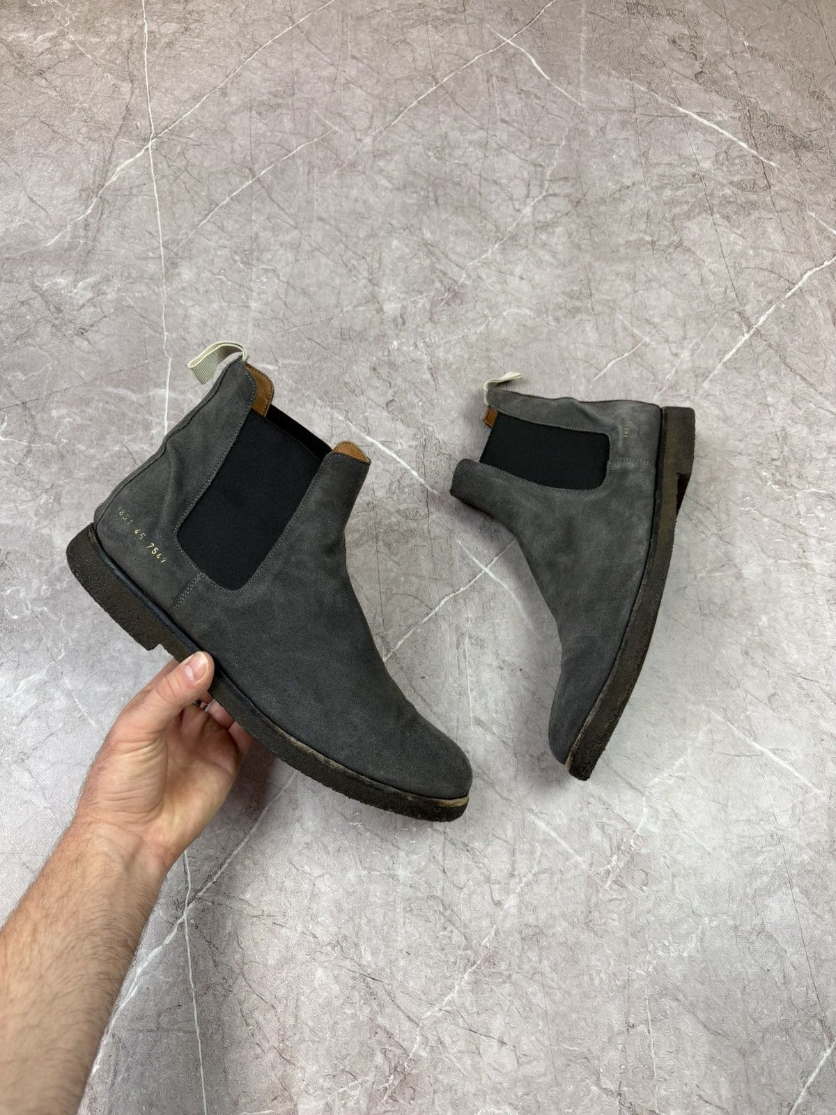 Common Projects Chelsea Boots Dark Grey Suede