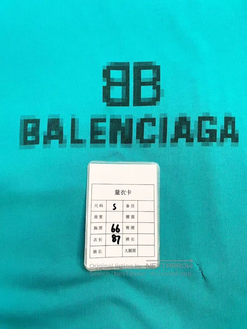 Balenciaga Balenciaga Mosaic Blurred Logo BB Letter Short Sleeve Size US S / EU 44-46 / 1 - 6 Thumbnail