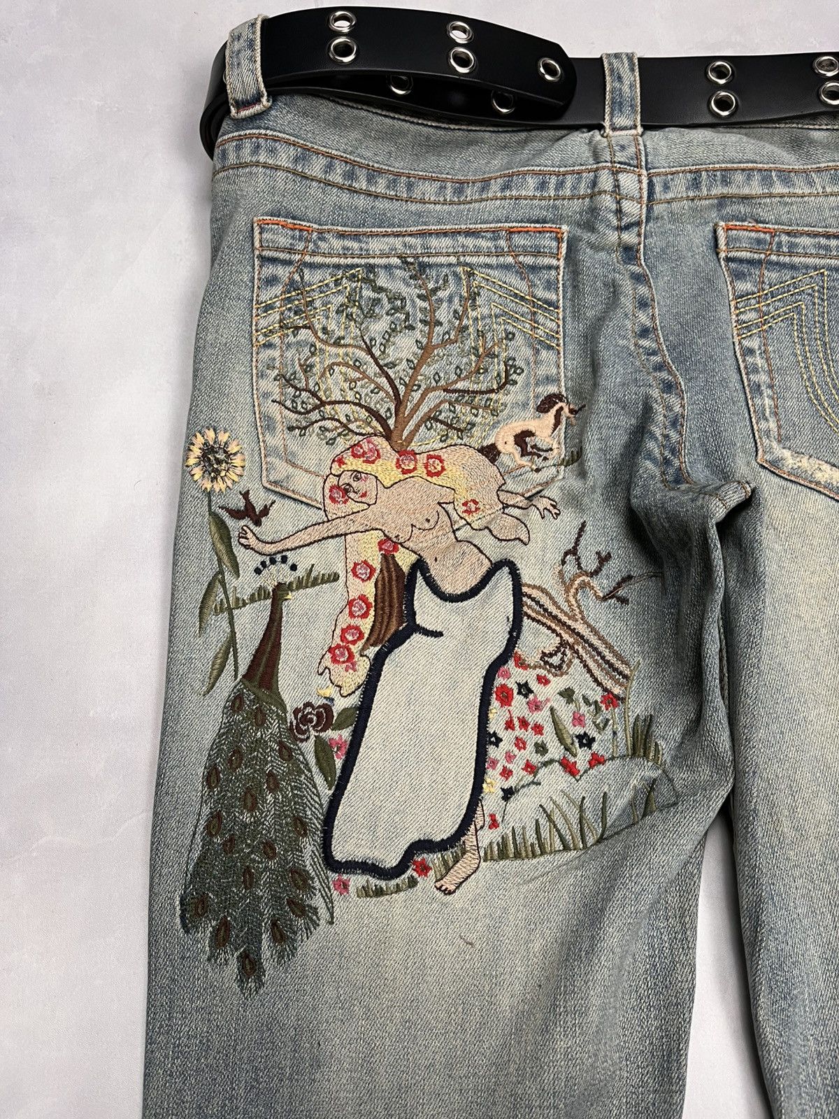 Japanese Brand JoyJean Flared Denim Pants Embroidery Size US 32 / EU 48 - 11 Thumbnail