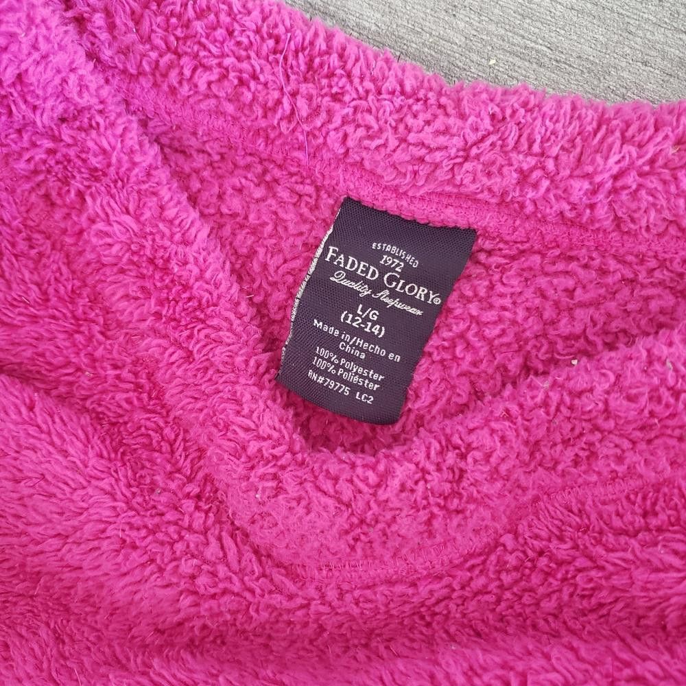 Faded Glory Pink Vibrant FG Plush Vneck Sweater Size L / US 10 / IT 46 - 6 Thumbnail