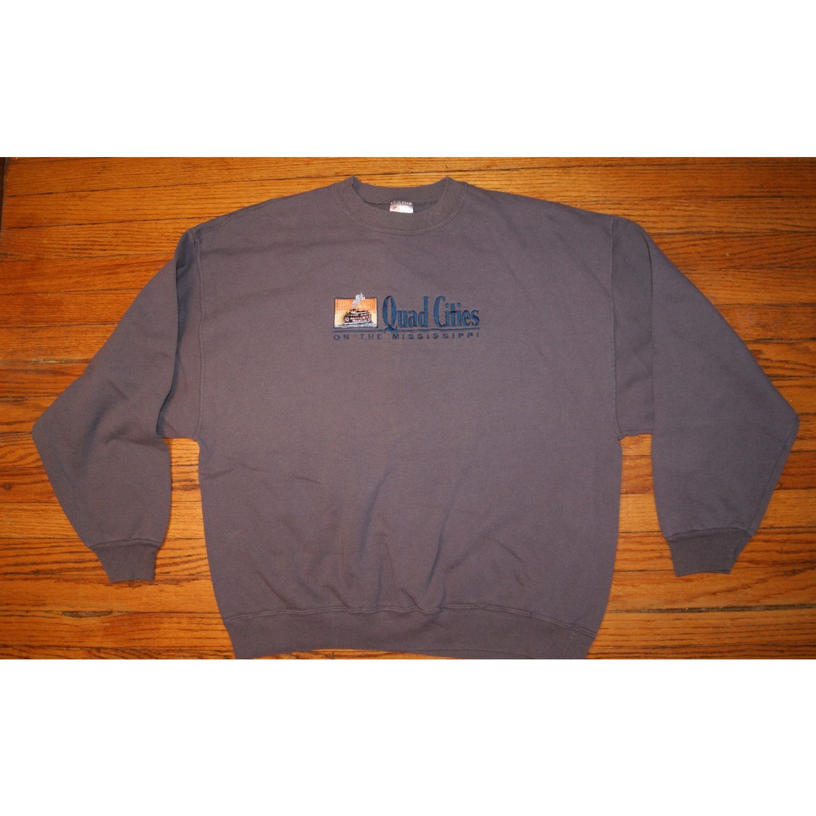 Vintage VTG Quad Mississippi Steam Boat Embroider XL Sweatshirt USA Size US XL / EU 56 / 4 - 2 Thumbnail
