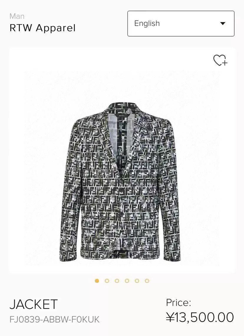 Fendi Fendi Men's All-Over Logo Casual Blazer Size US S / EU 44-46 / 1 - 5 Thumbnail