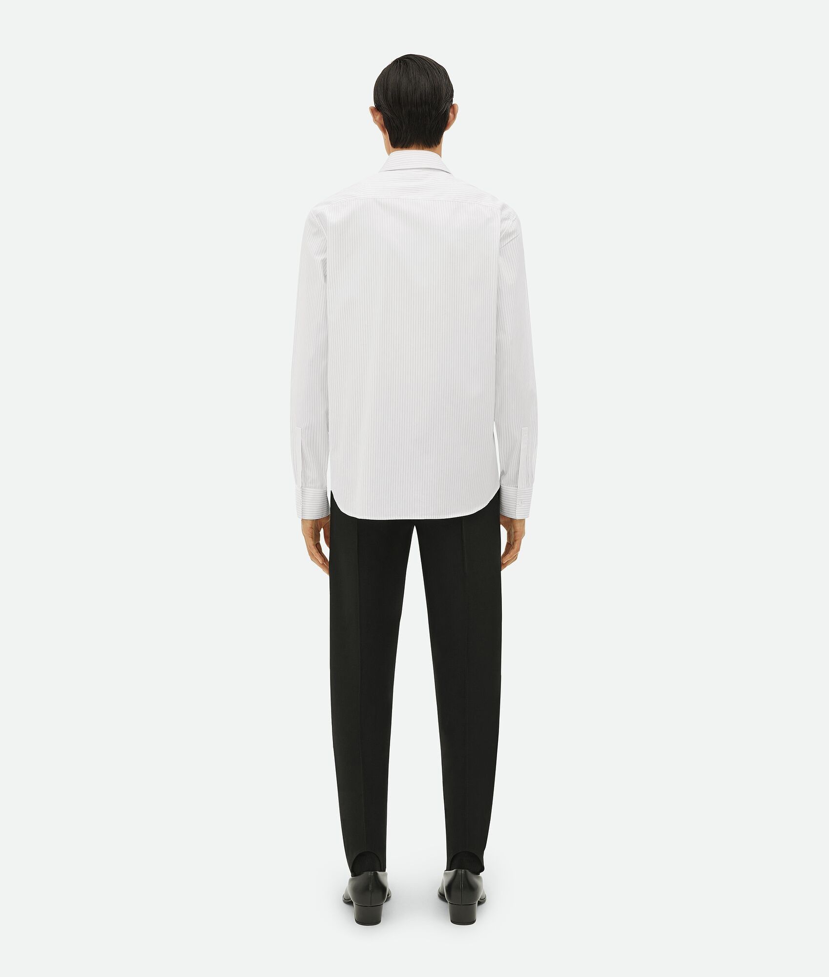 Bottega Veneta White Pinstripe Embroidered Logo Shirt Size US M / EU 48-50 / 2 - 4 Thumbnail