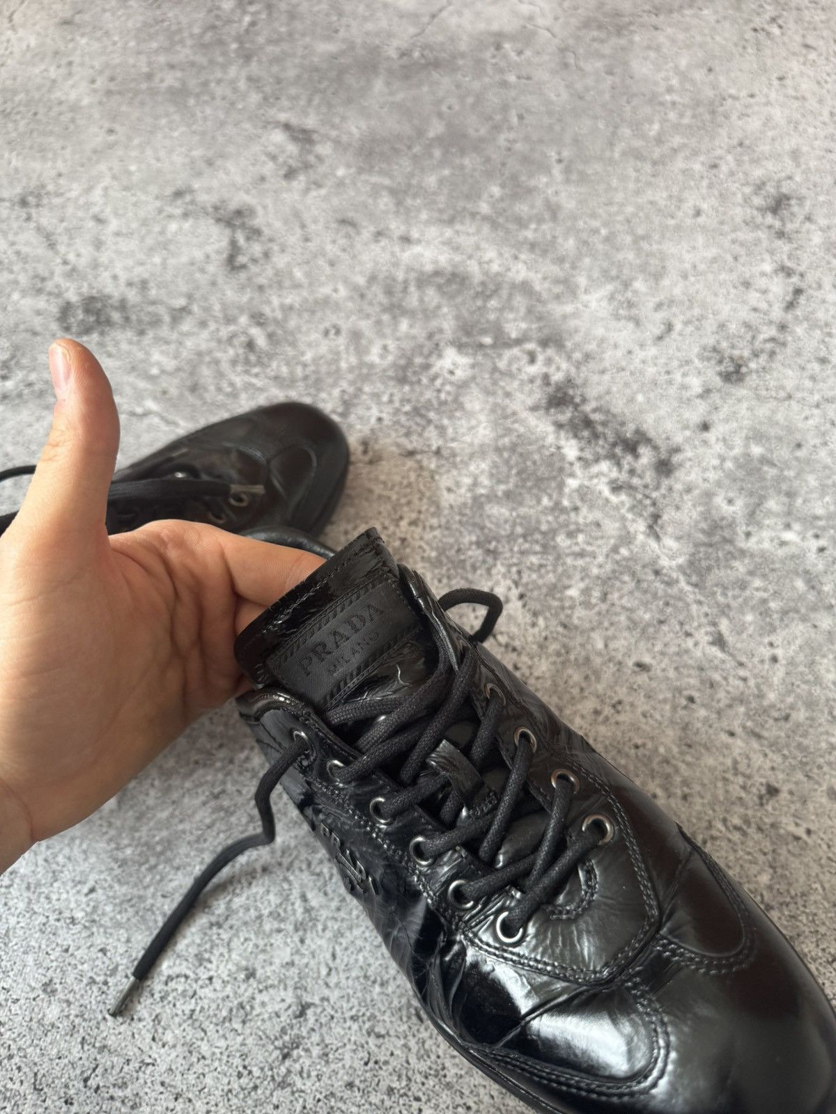 Prada Prada Sneakers Italy Black Leather American Shoes Luxury Size US 6 / IT 36 - 9 Thumbnail