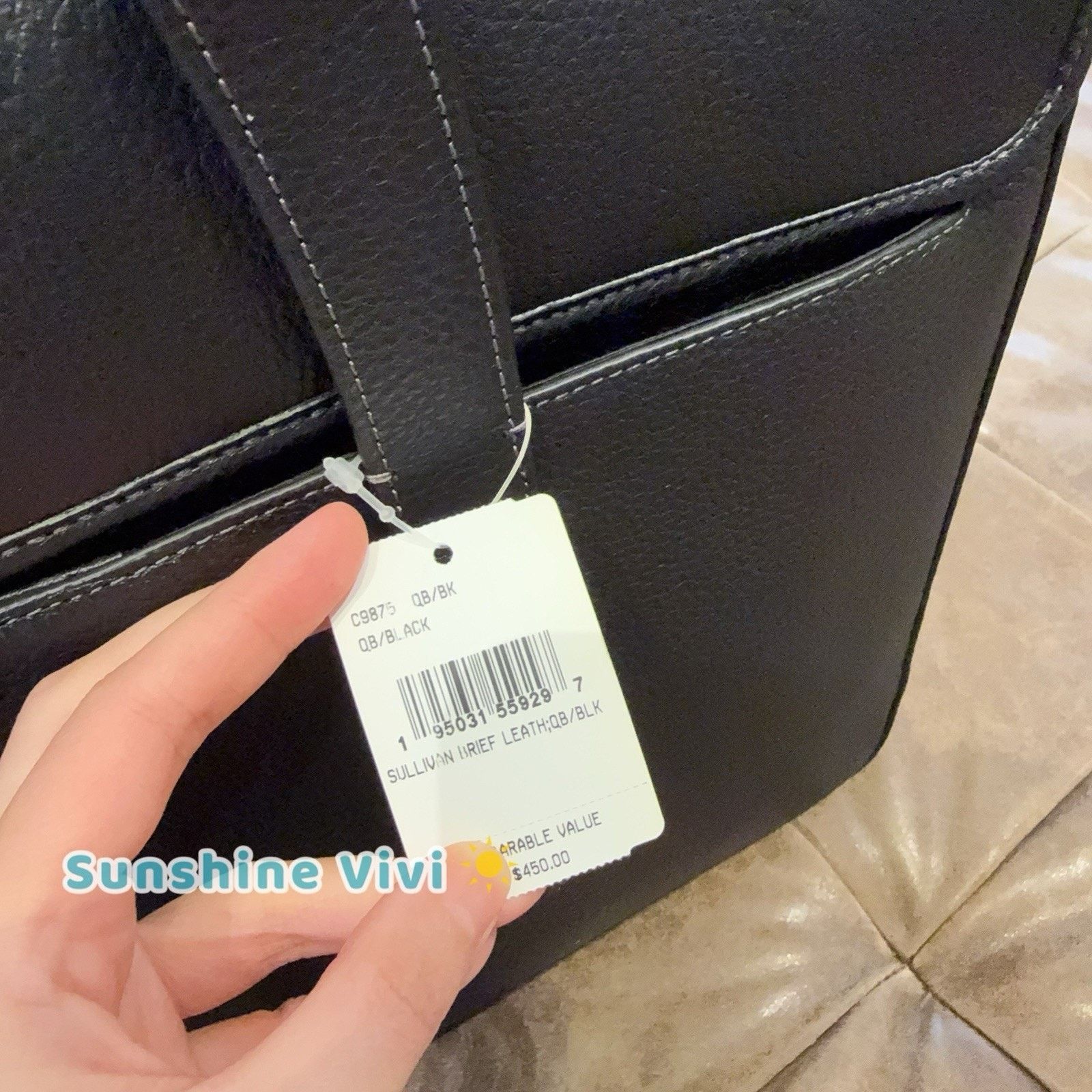 Coach NWT Coach Sullivan Portfolio Brief In Black Leather C9875 Size ONE SIZE - 8 Thumbnail