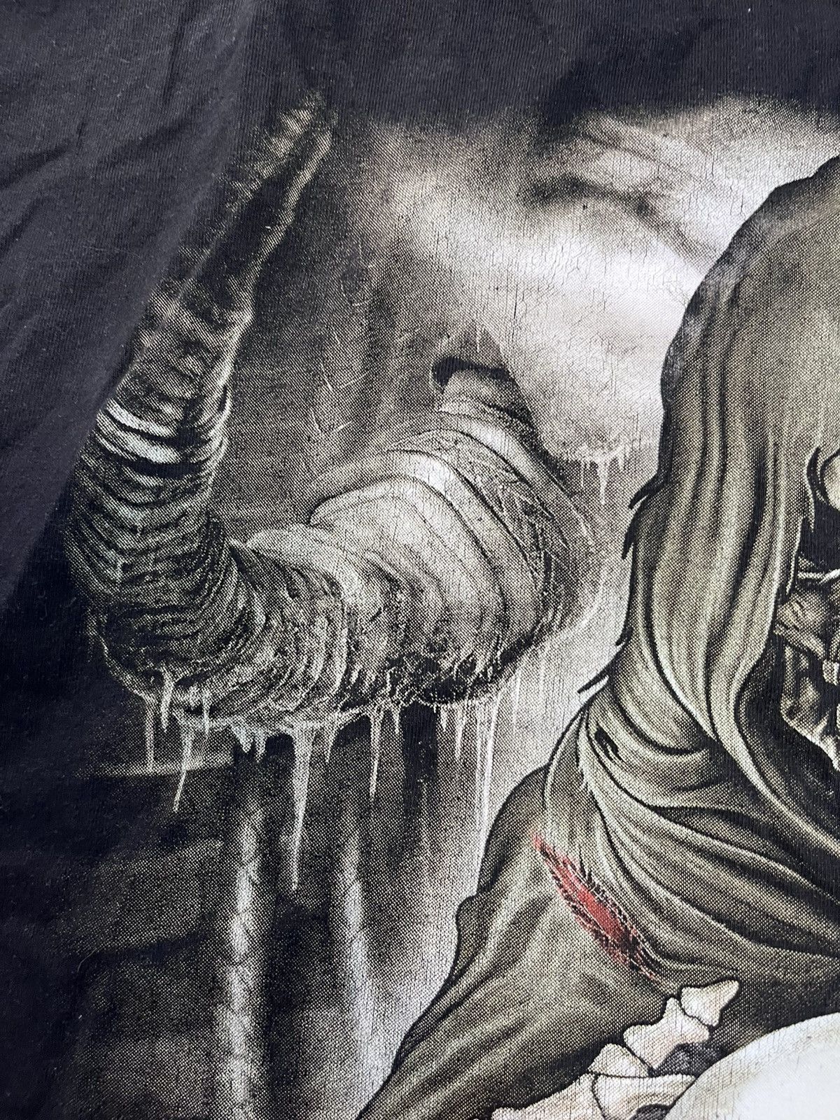 Vintage Rock Chang Grim Reaper Tee Gothic Skull Snake Double Print Size US XL / EU 56 / 4 - 9 Thumbnail