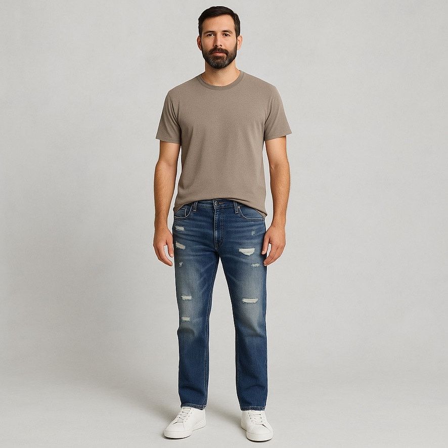 Prps PRPS Goods & Co Distressed Button Fly Jeans Mens 38 Straight Size US 38 / EU 54 - 1 Thumbnail