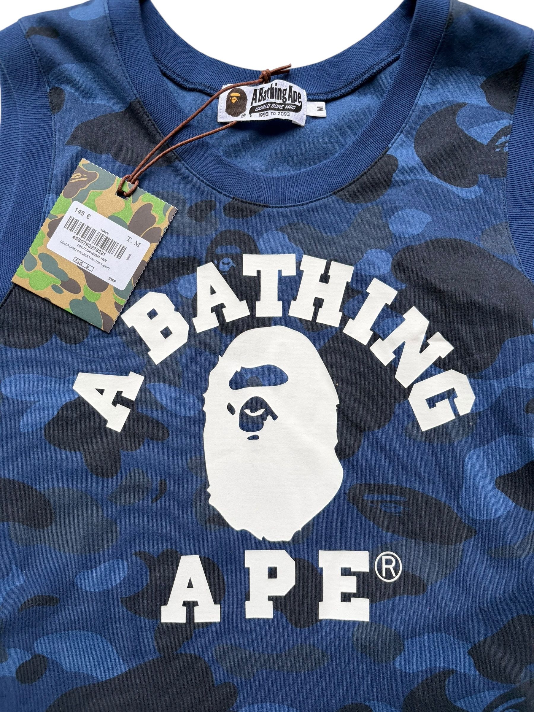Bape Bape Blue Camo White College Logo Sleeveless Tank Top Size US M / EU 48-50 / 2 - 3 Thumbnail