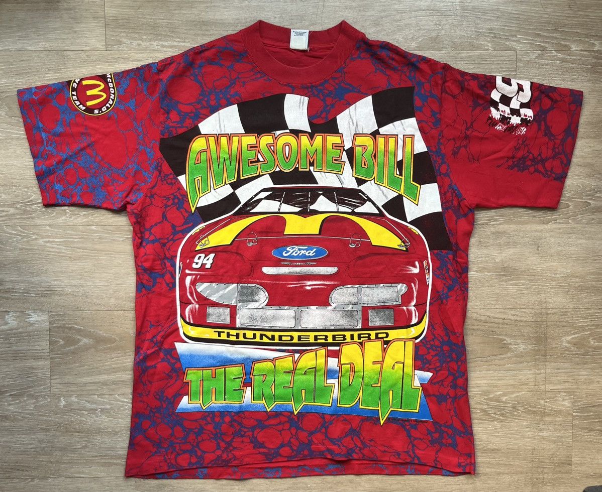 NASCAR Vintage Bill Elliott AOP NASCAR Tee Size US XL / EU 56 / 4 - 1 Thumbnail