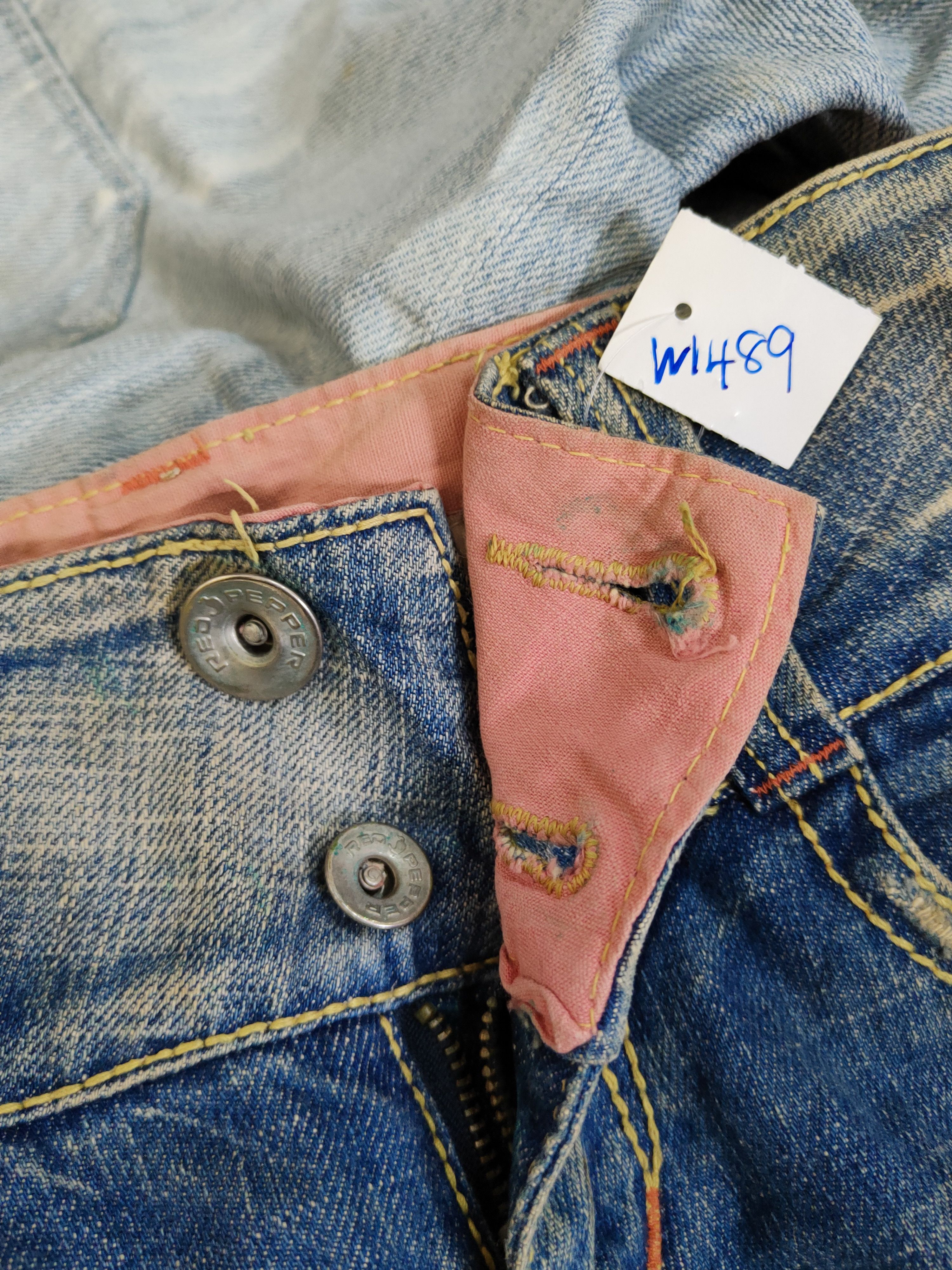 Japanese Brand Red Pepper Dark Blue Distressed Ripped Jeans #W1489 Size 26" / US 2 / IT 38 - 16 Thumbnail