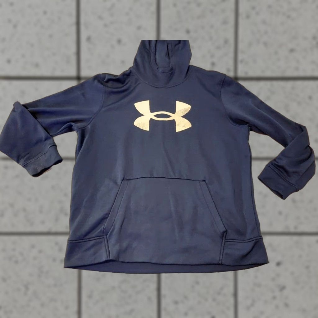 Under Armour Under armour Hoodie Mens XL Navy Blue Athletic Pullover Sweatshirt Casual Gym Workout Shirt Size US XL / EU 56 / 4 - 1 Thumbnail