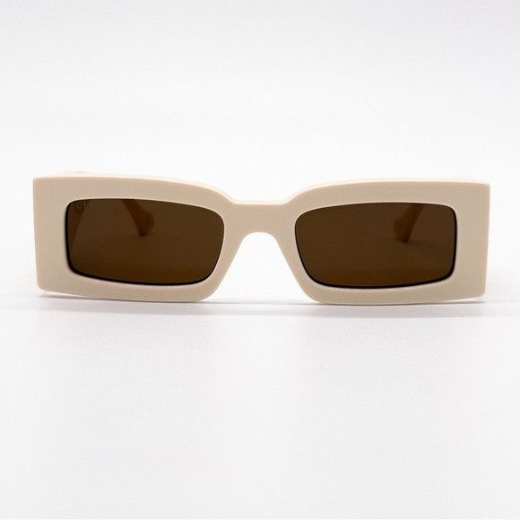 Gucci NEW GUCCI GG1425S 004 RECTANGLE BEIGE BROWN WOMEN SUNGLASSES Size ONE SIZE - 5 Thumbnail