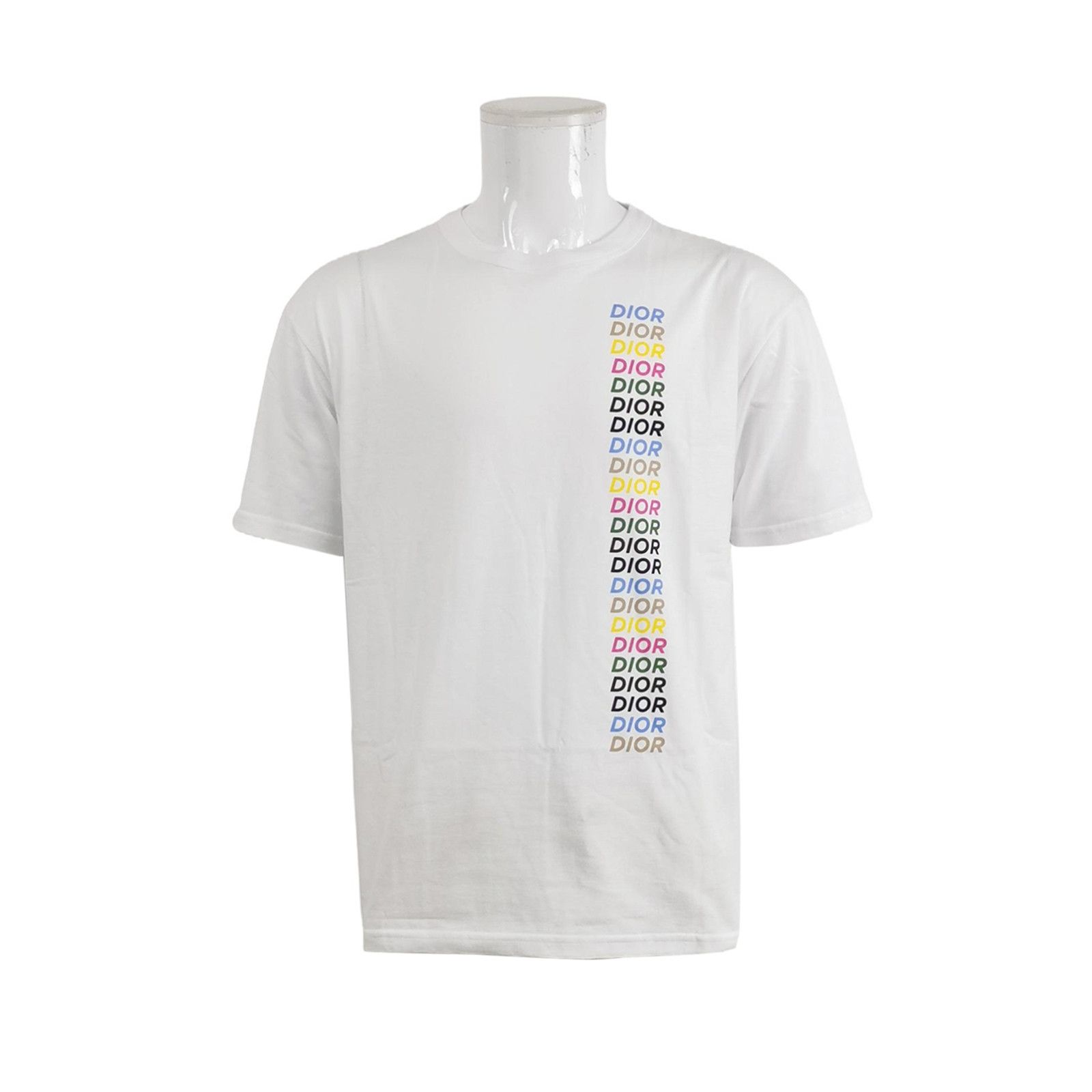 Dior White Dior Rainbow Logo Print T-shirt Size US M / EU 48-50 / 2 - 1 Thumbnail
