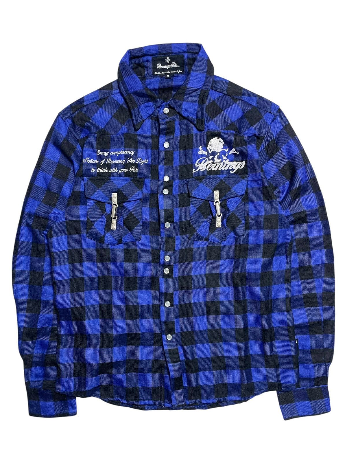 KMRii 2000’s Berning Sho - Vkei Style Poem Skull Logo Button Shirt Size US M / EU 48-50 / 2 - 1 Thumbnail