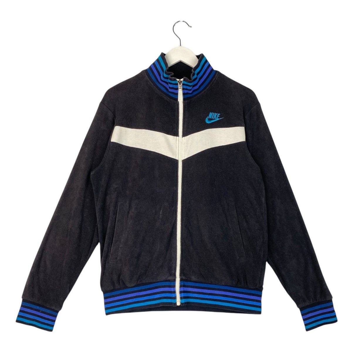 Nike × Vintage Vintage Nike Full Zip Embroidered Crewneck Sportwear Black Size US M / EU 48-50 / 2 - 1 Thumbnail