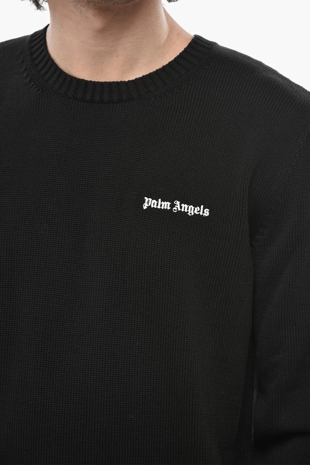 Palm Angels og1mm0326 Cotton Crewneck Sweater in black Size US XS / EU 42 / 0 - 3 Thumbnail