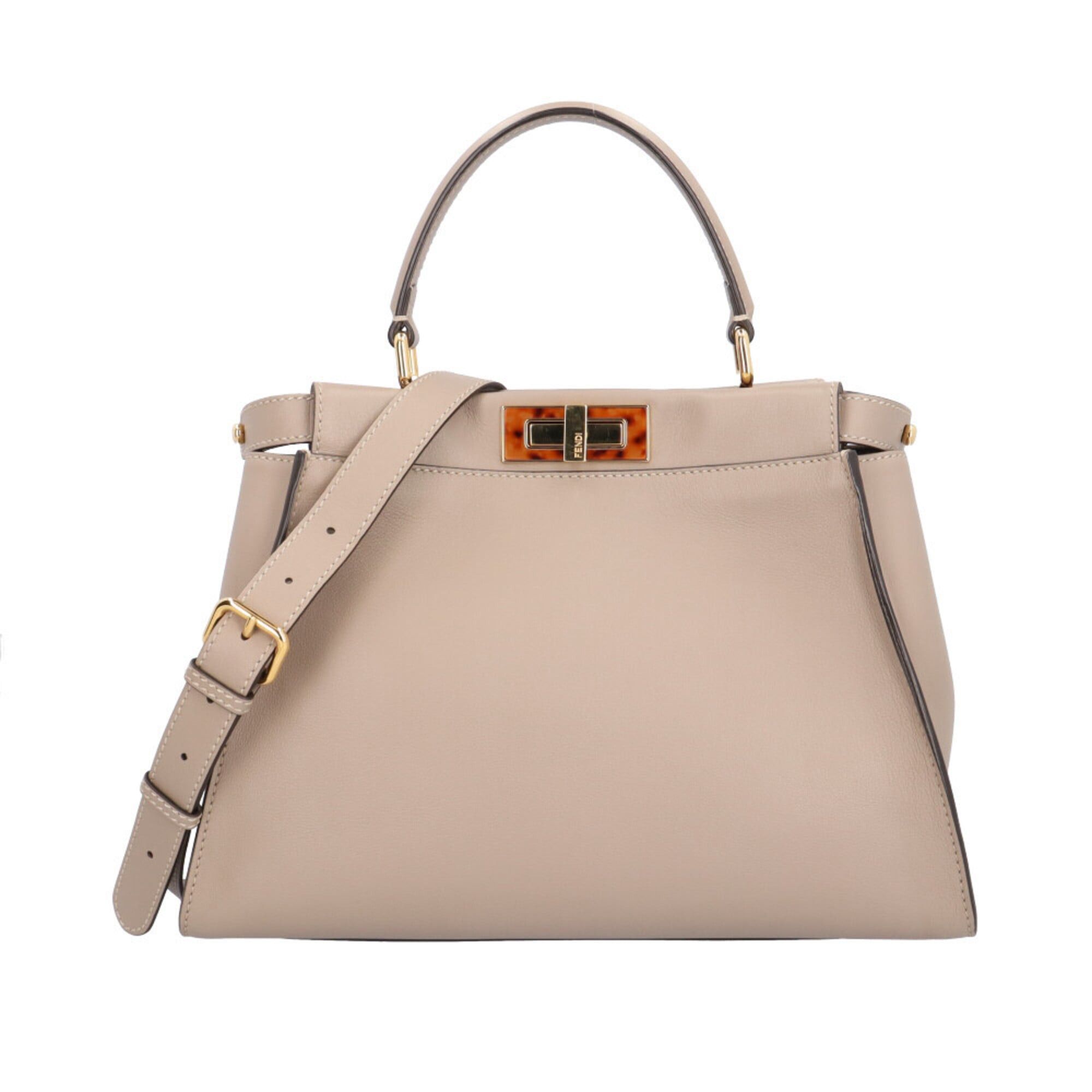 Fendi Fendi Medium Peekaboo Regular Shoulder Bag, Leather 8BN290 Beige, Women's FENDI Size ONE SIZE - 1 Thumbnail