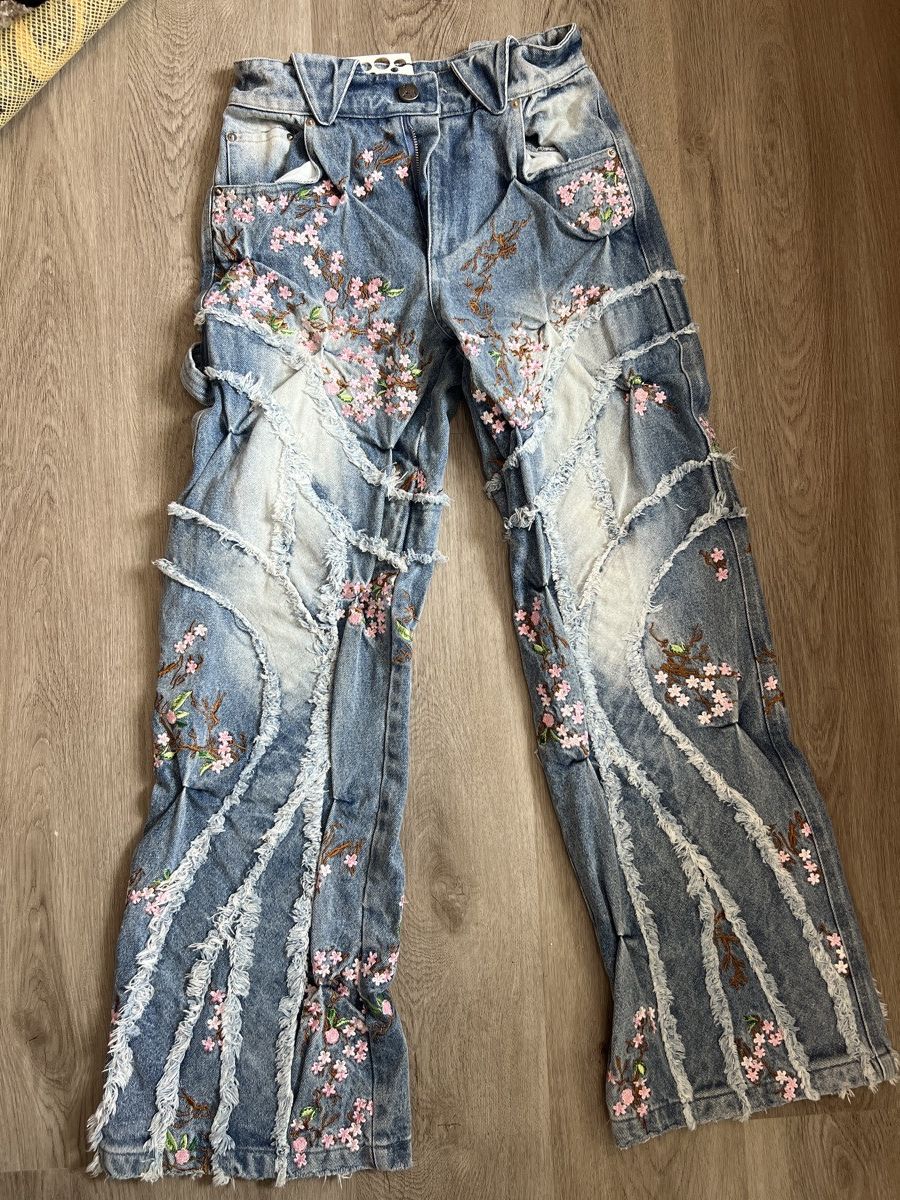Bad Son Bad Son Cherry Blossom “Overgrowth” Denim Pants