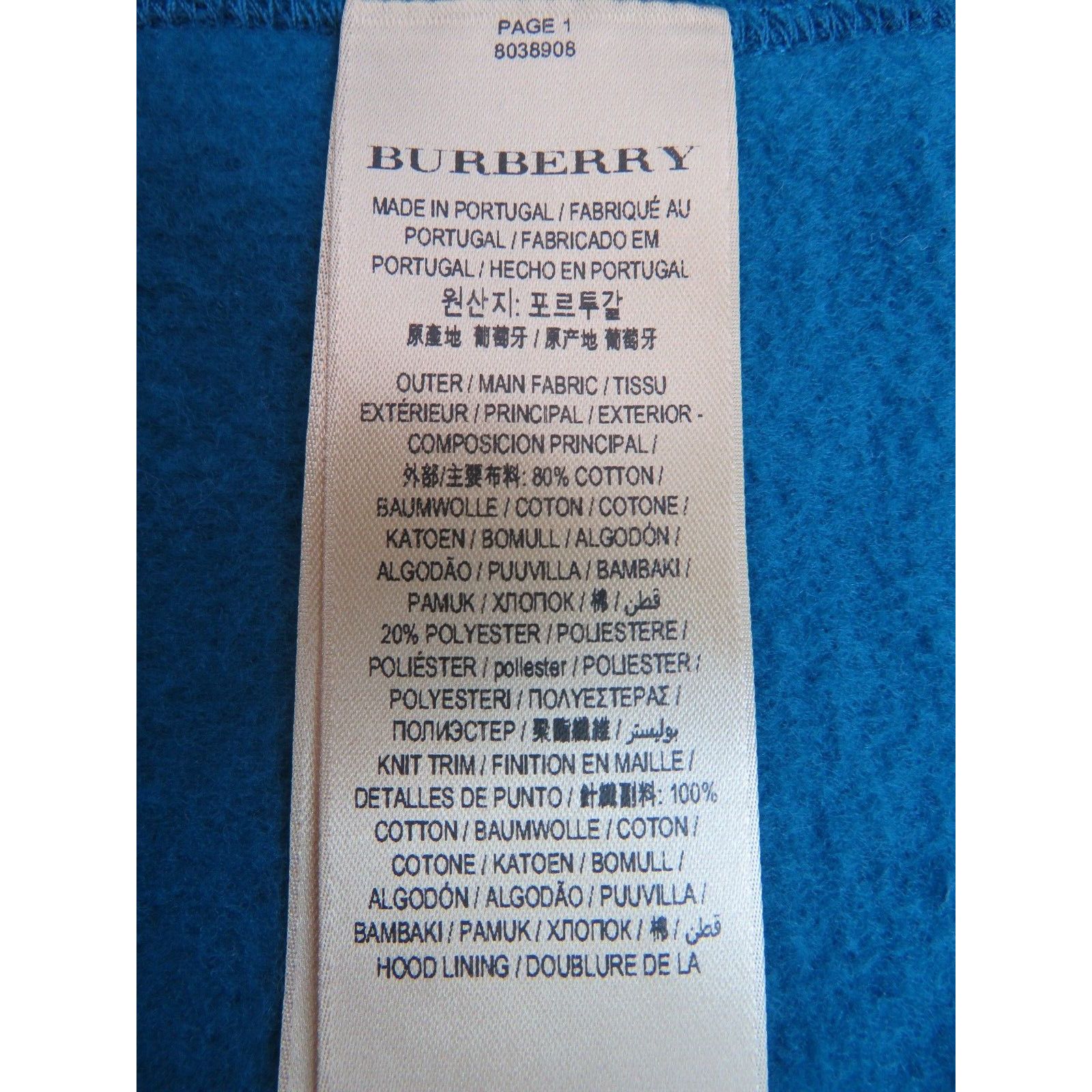 Burberry BURBERRY CLAREDON BLUE COTTON NOVA CHECK LOGO HOODIE M Size US M / EU 48-50 / 2 - 10 Thumbnail