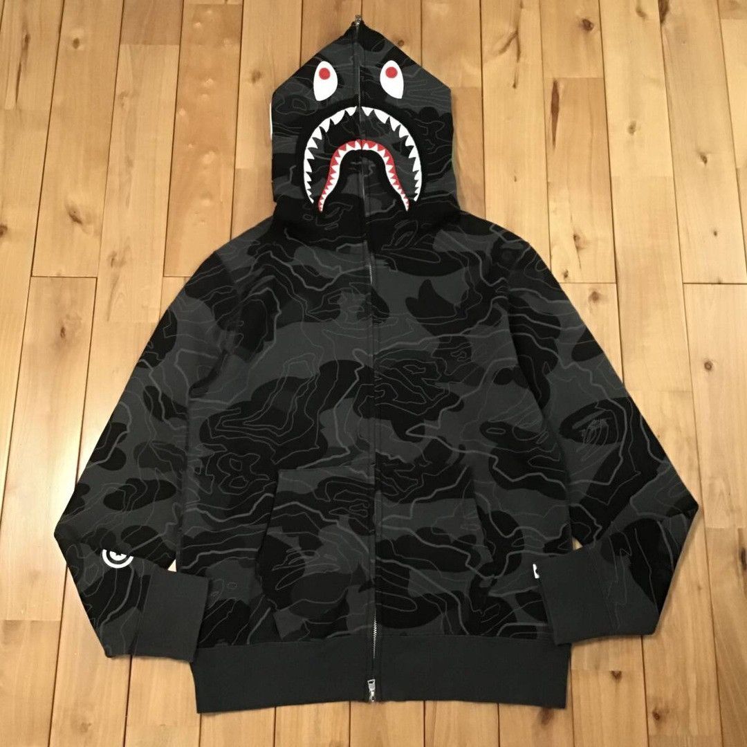 Bape BAPE LAYERED LINE CAMO Shark full zip hoodie a bathing ape Size US M / EU 48-50 / 2 - 2 Thumbnail